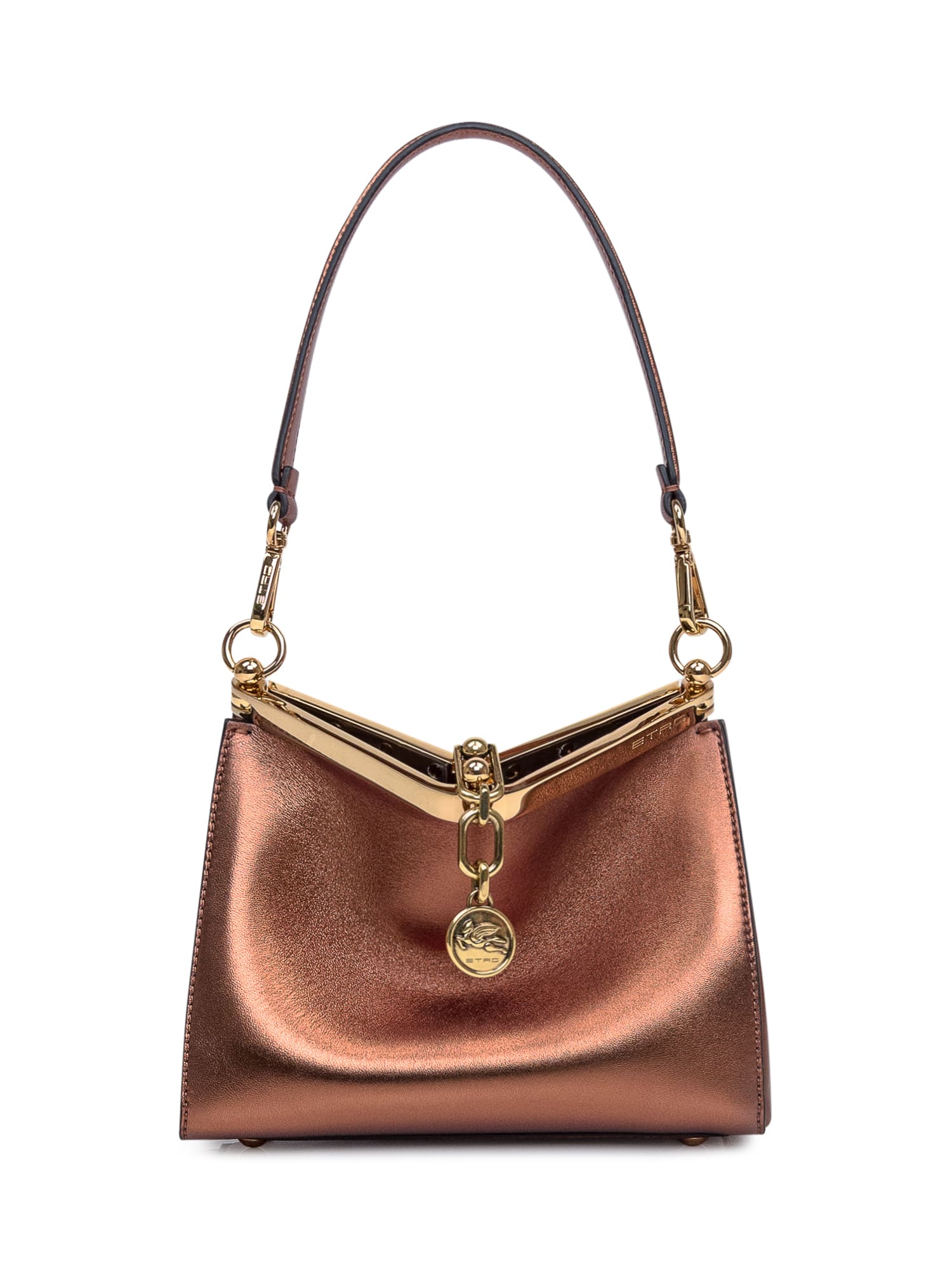 Shop Etro Mini Shoulder Bag Vela In Bronzo