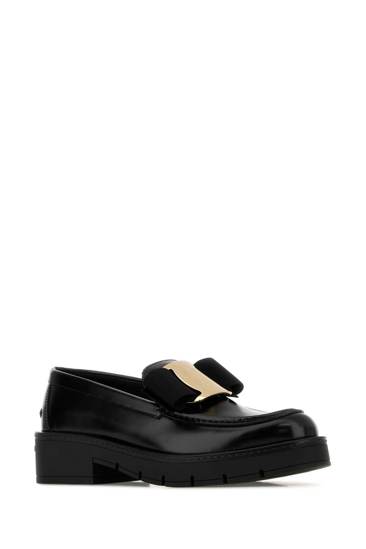 Shop Ferragamo Black Leather Mirty Loafers In Nero