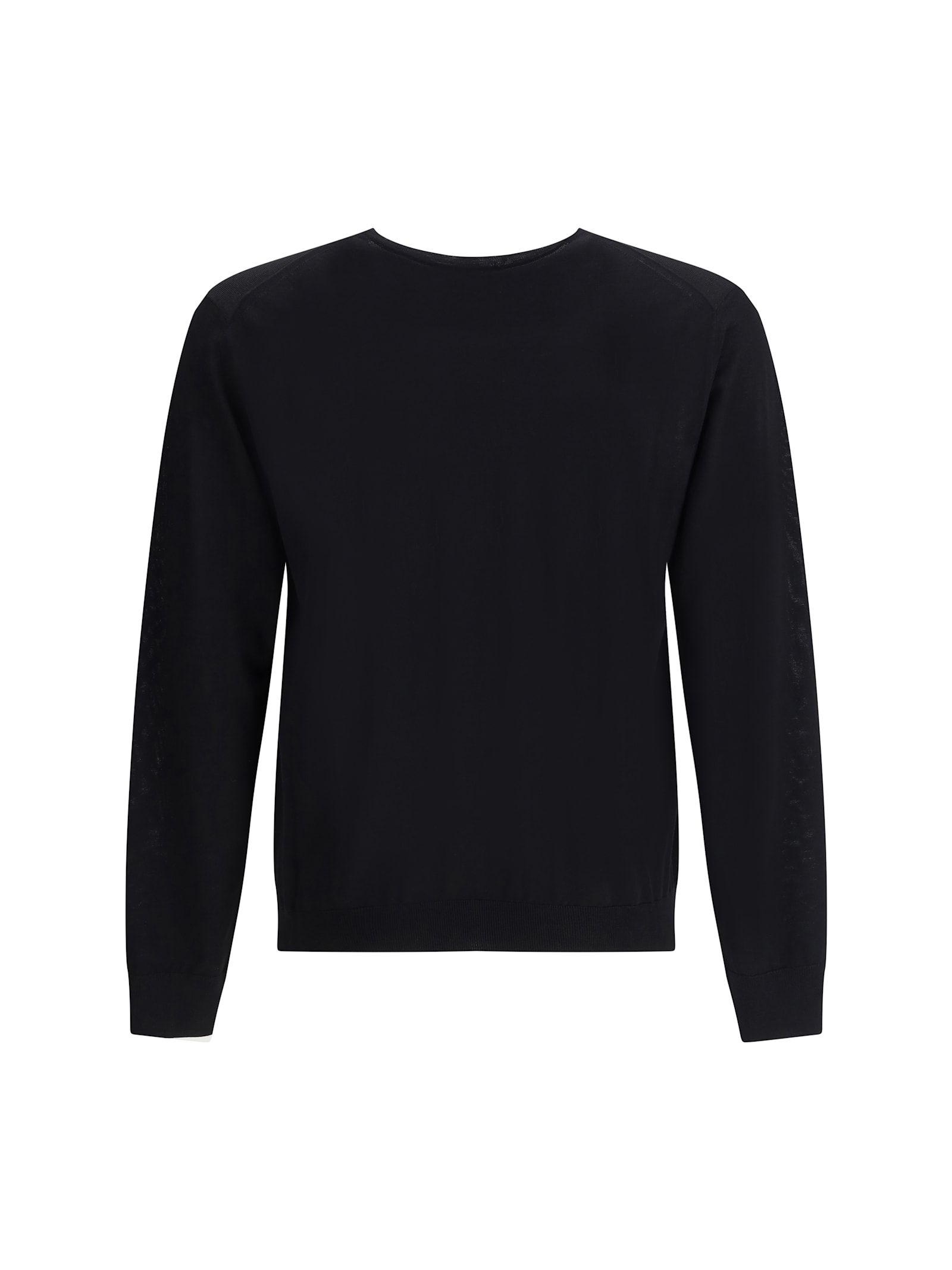 Prada Wool Crew Neck Sweater With Ribbed Cuffs In Blue