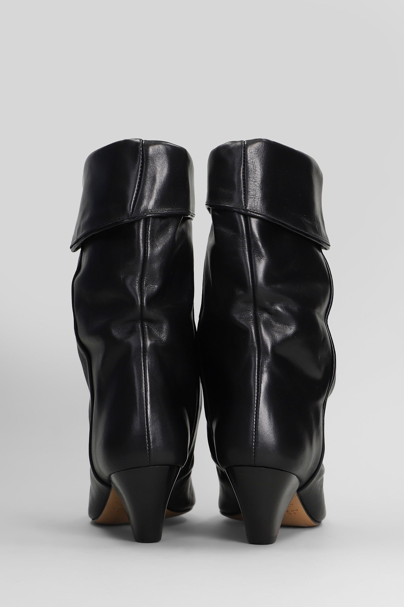 Isabel Marant Dalby High Heels Ankle Boots In Black Leather In Black