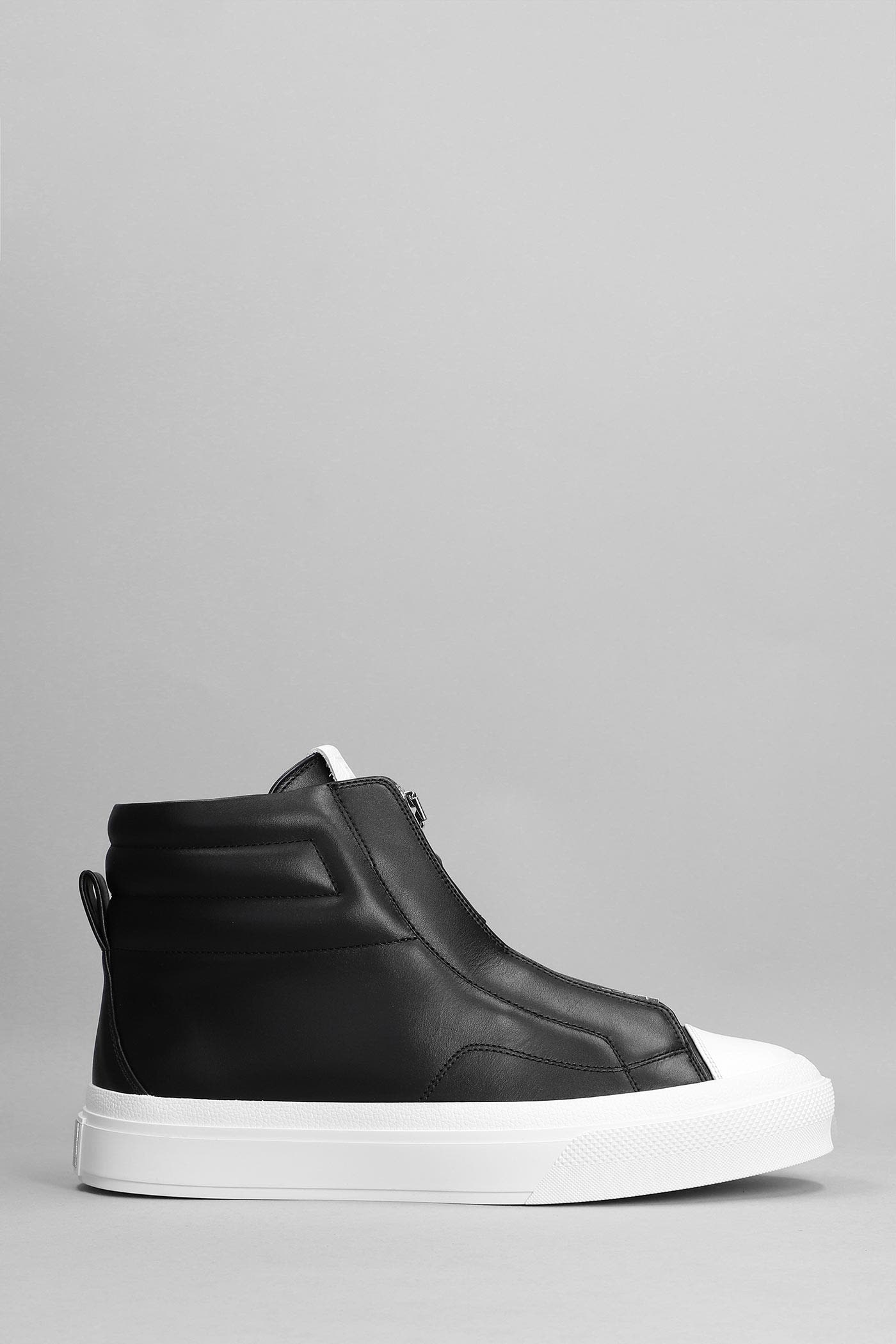 Givenchy City High Top Sneakers In Black Leather