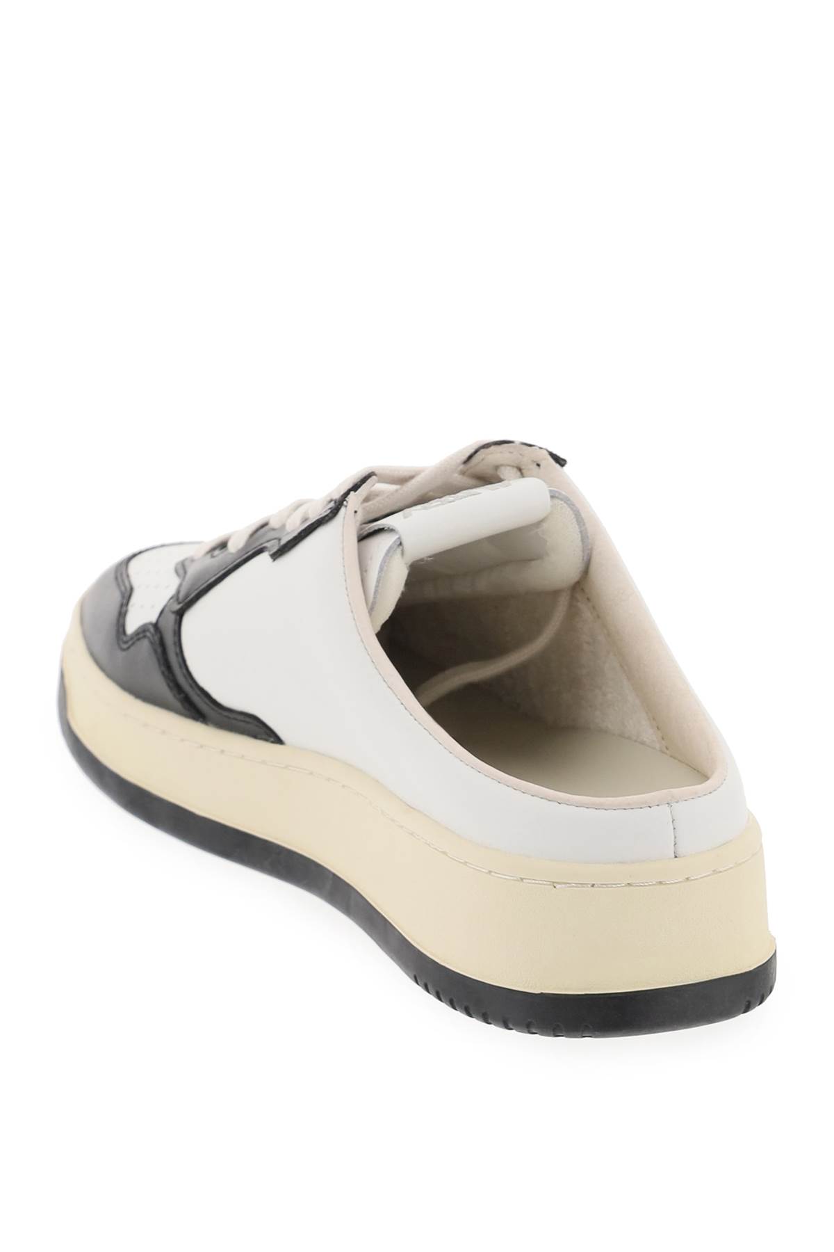 Shop Autry Medalist Mule Low Sneakers In White Black (white)