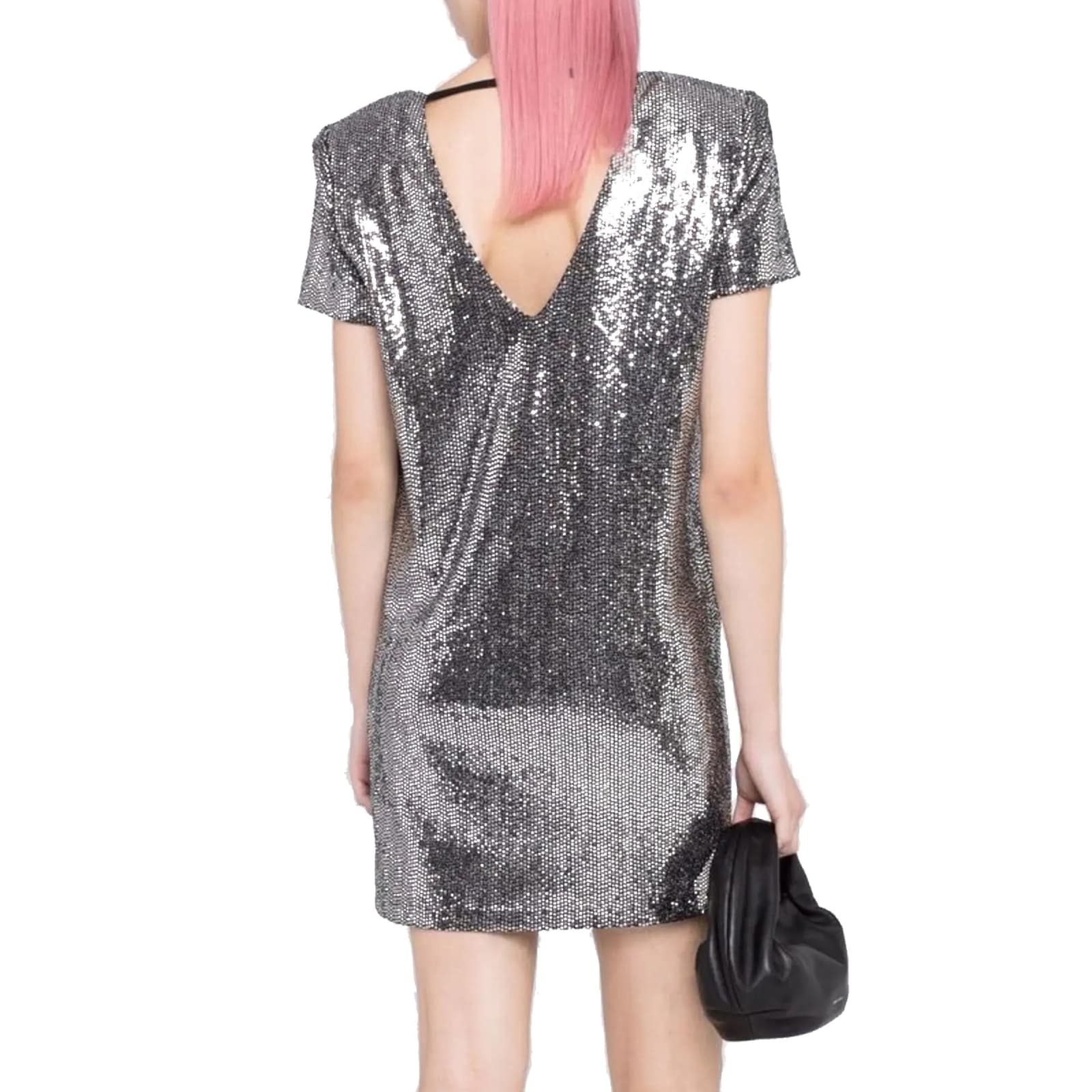 Shop Blanca Vita Sequin-embellished Mini Dress In Silver