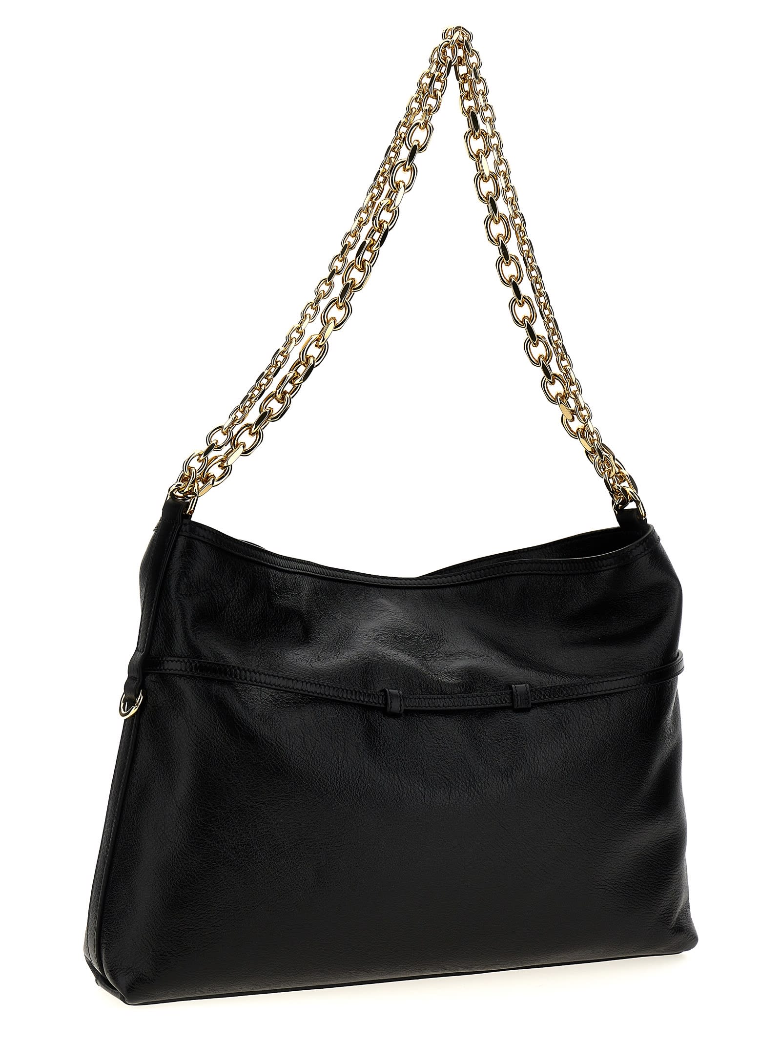 Shop Givenchy Voyou Chain Medium Shoulder Bag In Black