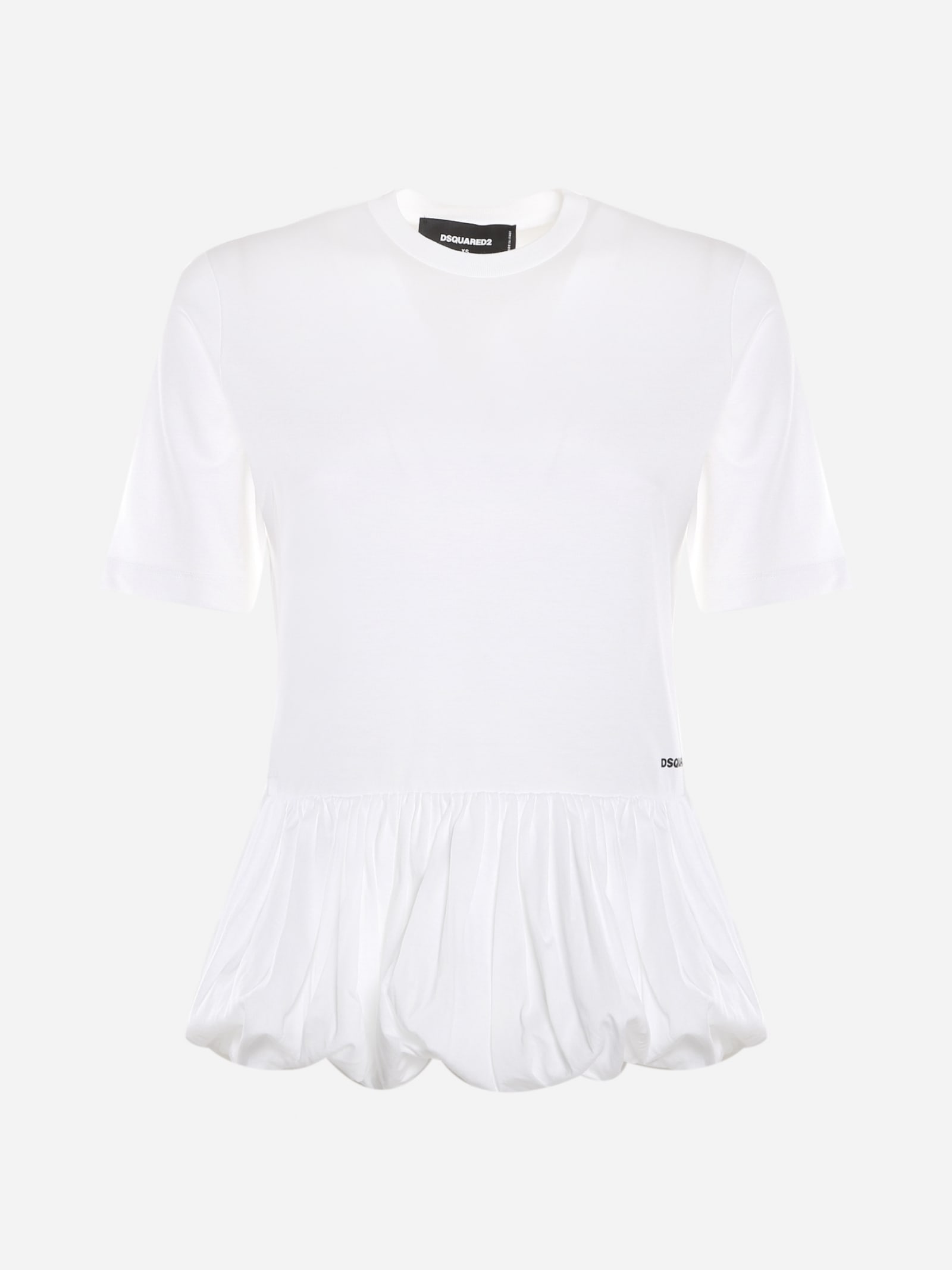 Dsquared2 Cotton T-shirt With Peplum Detail On The Bottom