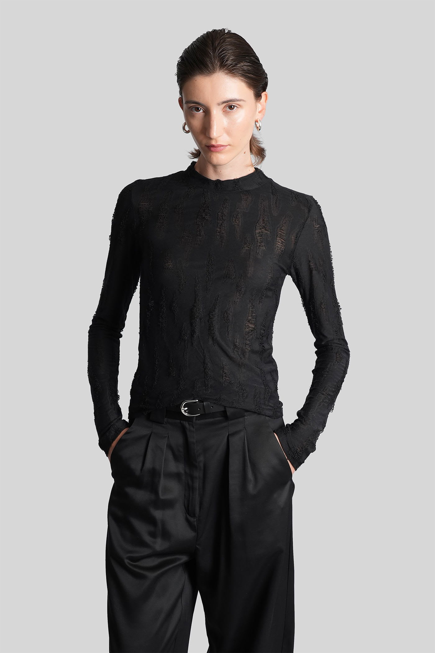 Iro Guilia T-shirt In Black Polyester In Black