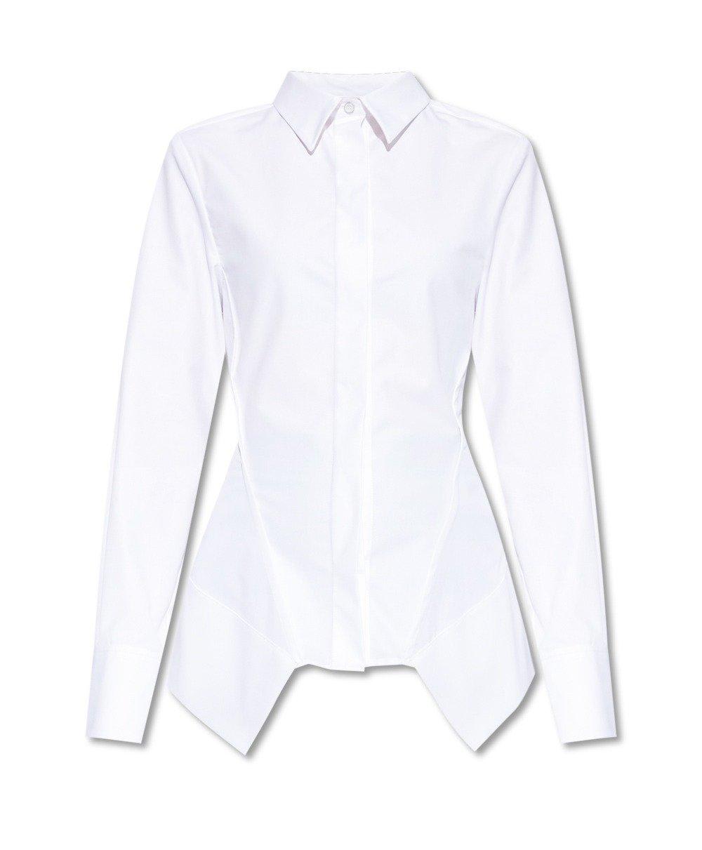 Shop Givenchy Cut-out Detail Fitted Shirt In White