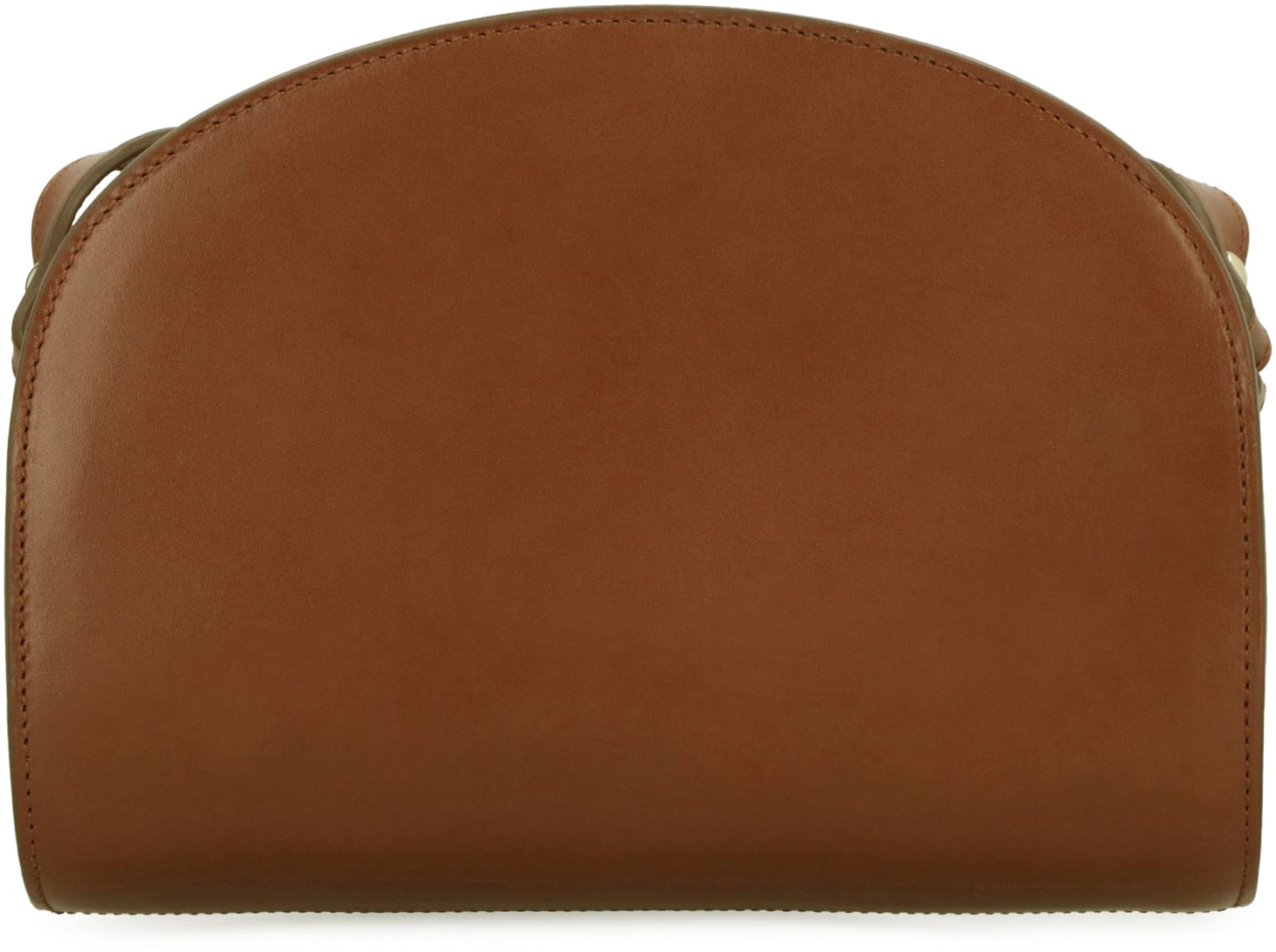 Shop Apc Demi-lune Leather Crossbody Bag In Brown