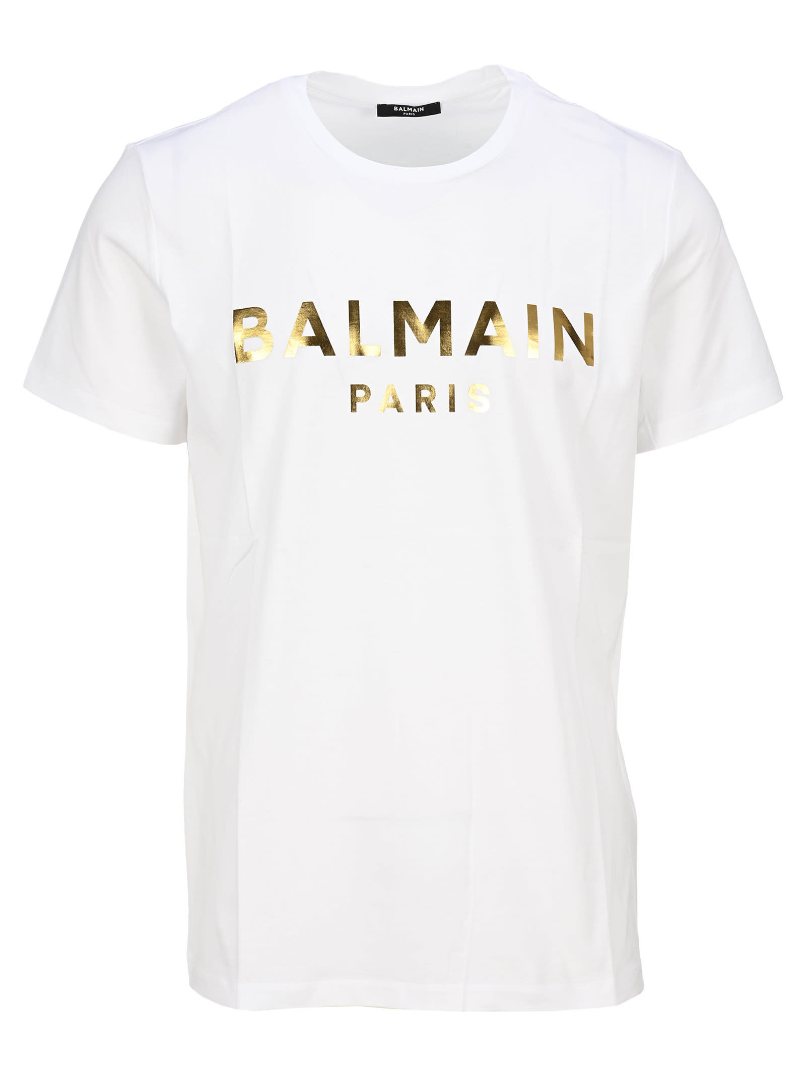 Balmain Metallic Gold Logo T-shirt