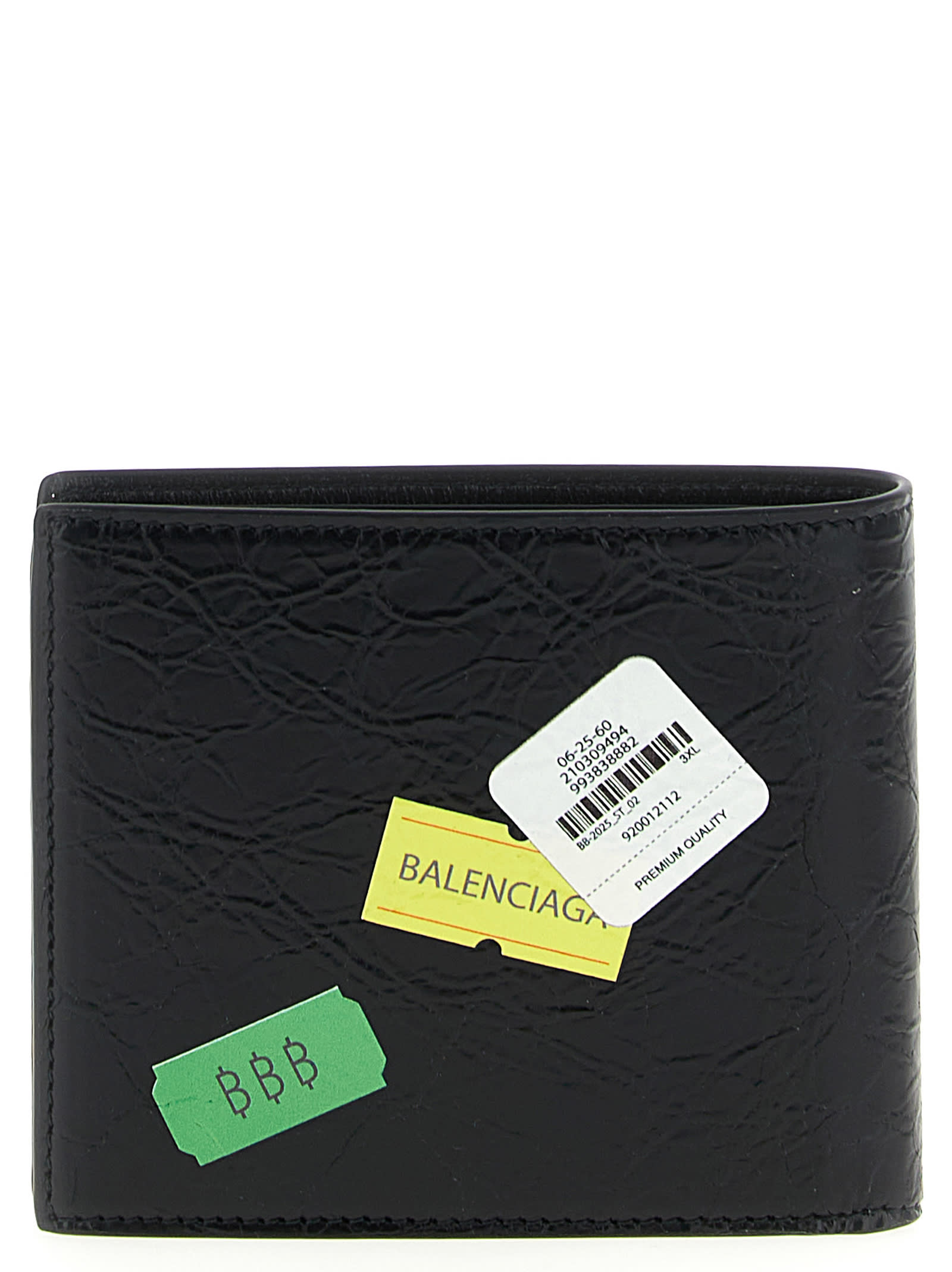 Balenciaga Black Square Foldable Cash Wallet In Black