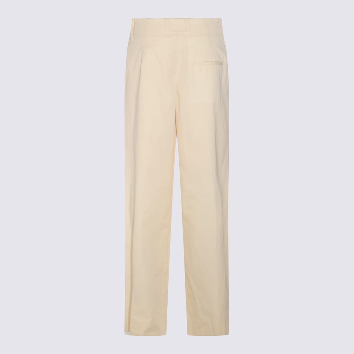 Shop Bottega Veneta Light Beige Cotton Pants In Parchment