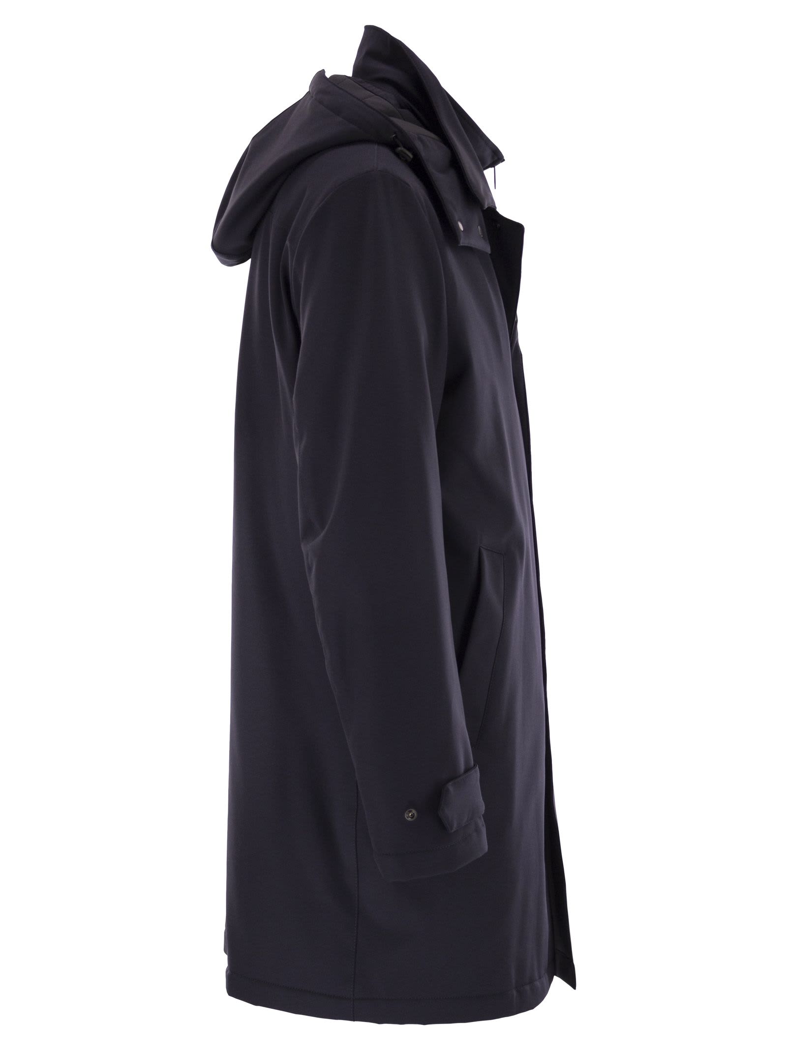 Fay Men Morning Coat Travel In Jersey Stretch In Blue