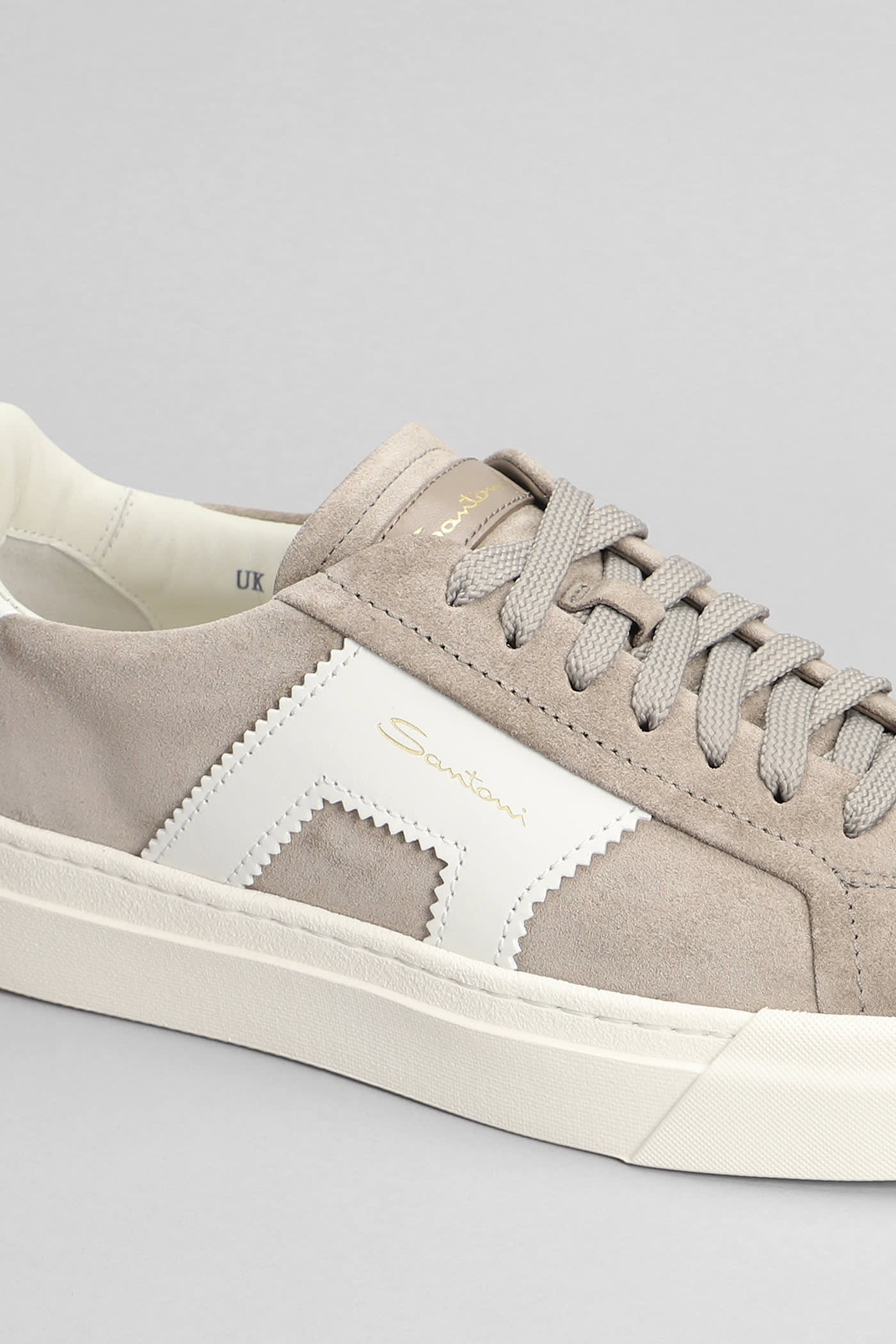 Shop Santoni Dbs1 Sneakers In Taupe Suede