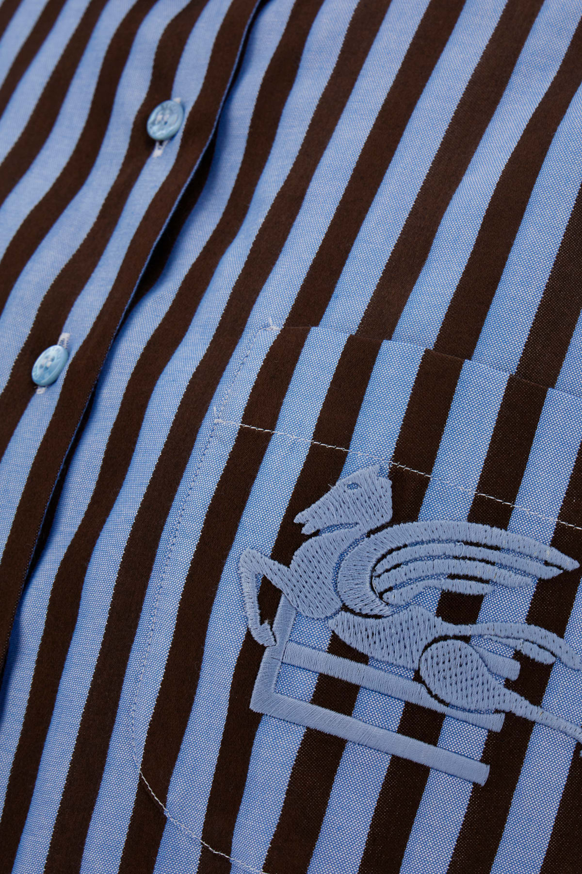 Etro Printed Cotton Blend Oversize Shirt In 250