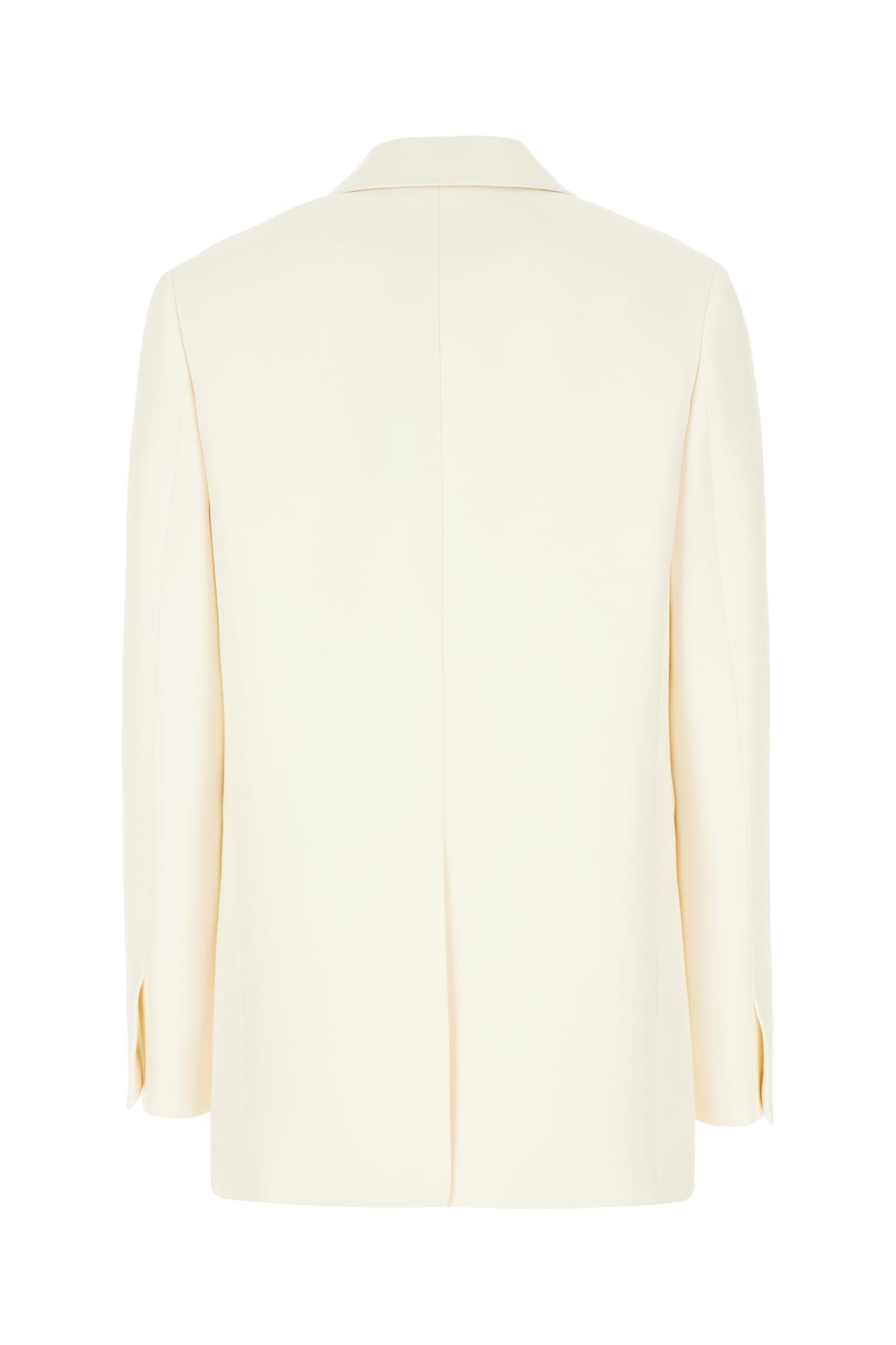 Fendi Wool Blend Blazer With Flap Pockets In Off White
