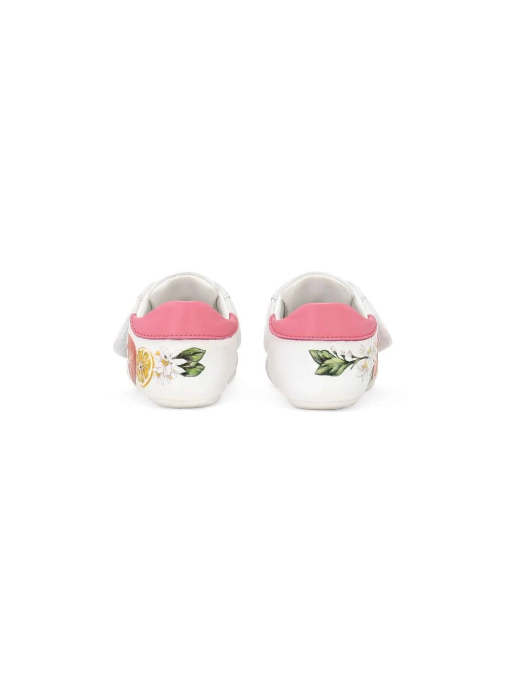 Shop Dolce & Gabbana Printed White Nappa Sneakers