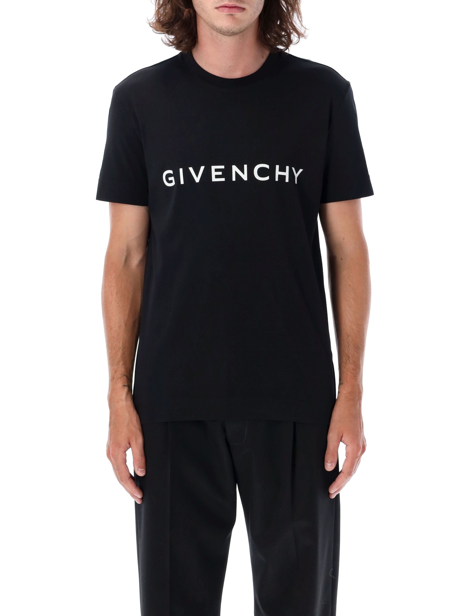 Shop Givenchy Logo T-shirt In Black