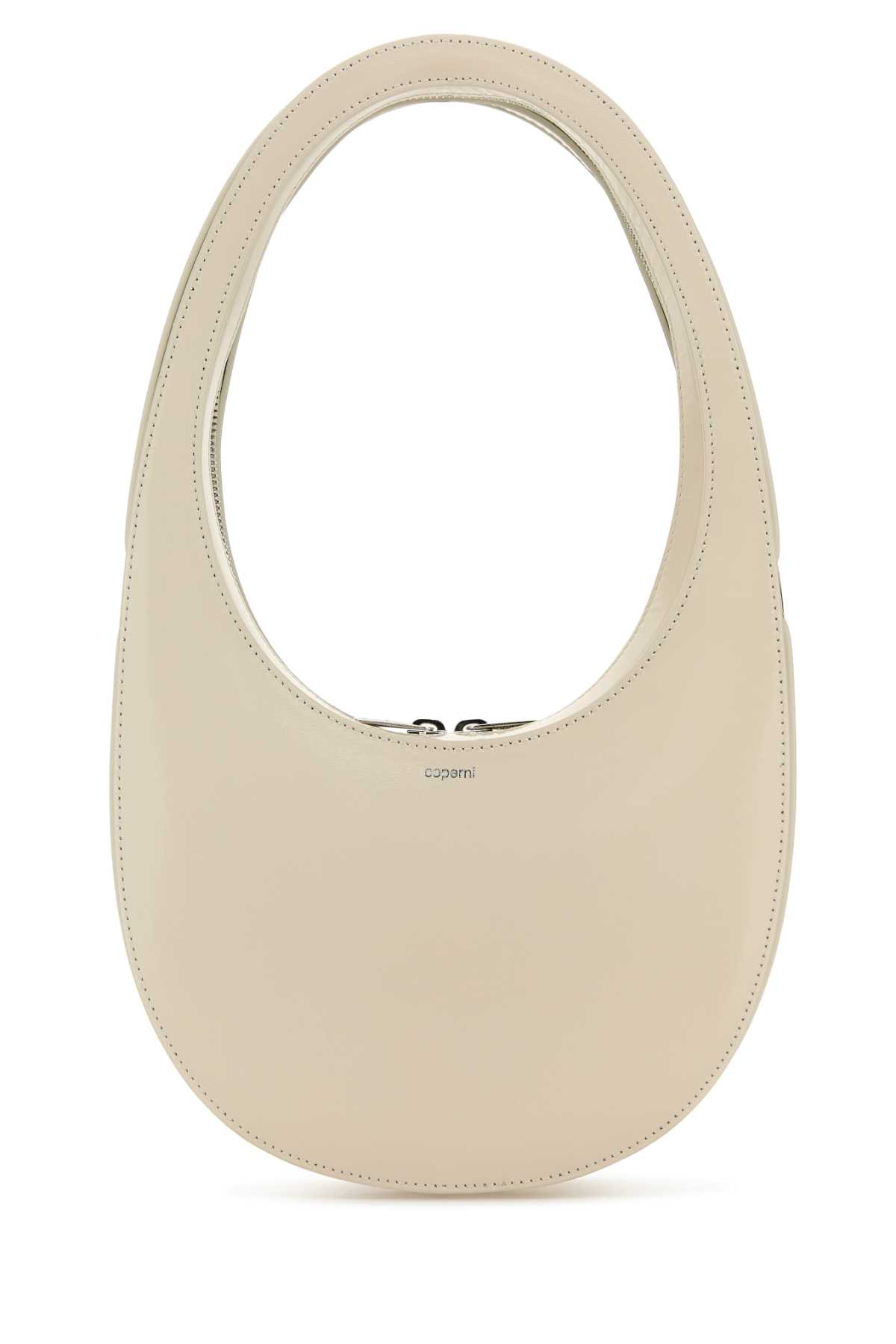 Shop Coperni Ivory Leather Swipe Handbag In Beige