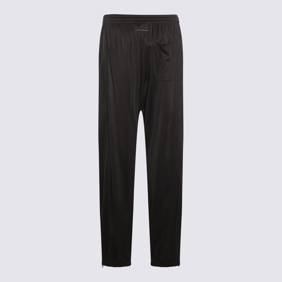 Shop Mm6 Maison Margiela Black Viscose And Cotton Blend Tailored Pants