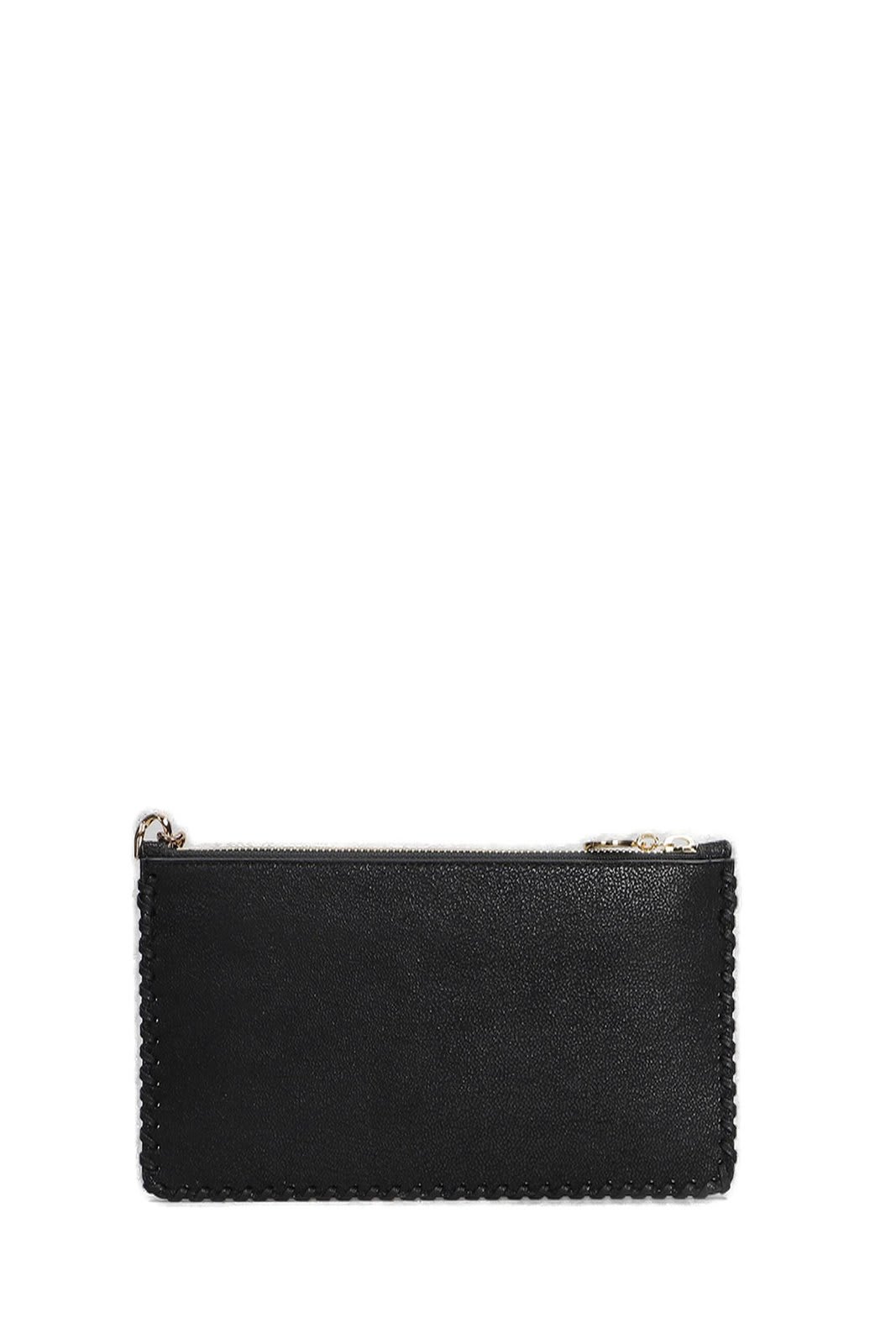 Shop Stella Mccartney Chain Detailed Wallet In Black