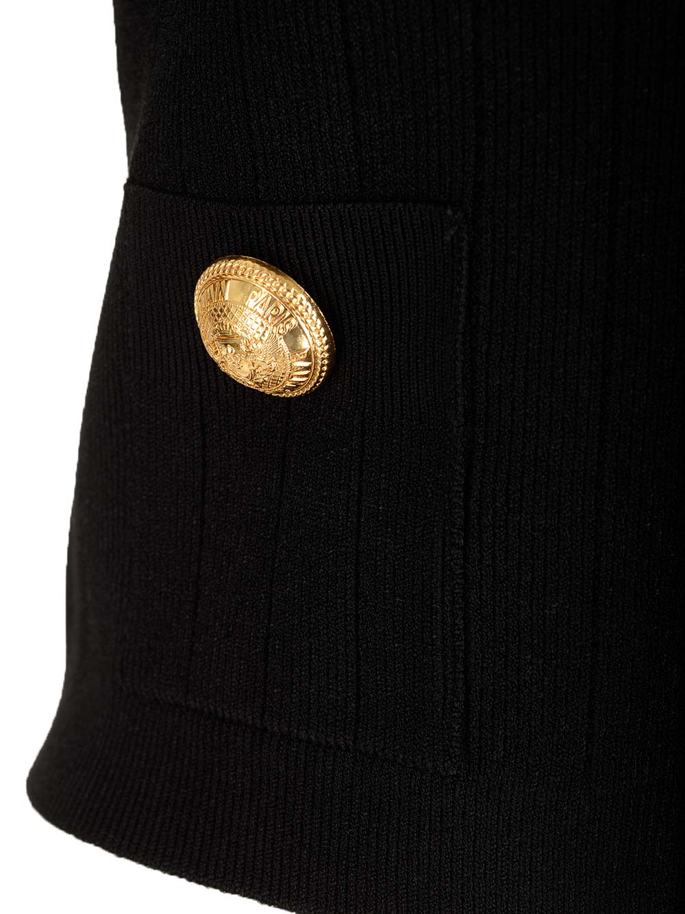 Shop Balmain Knitted Viscose Cardigan In Black