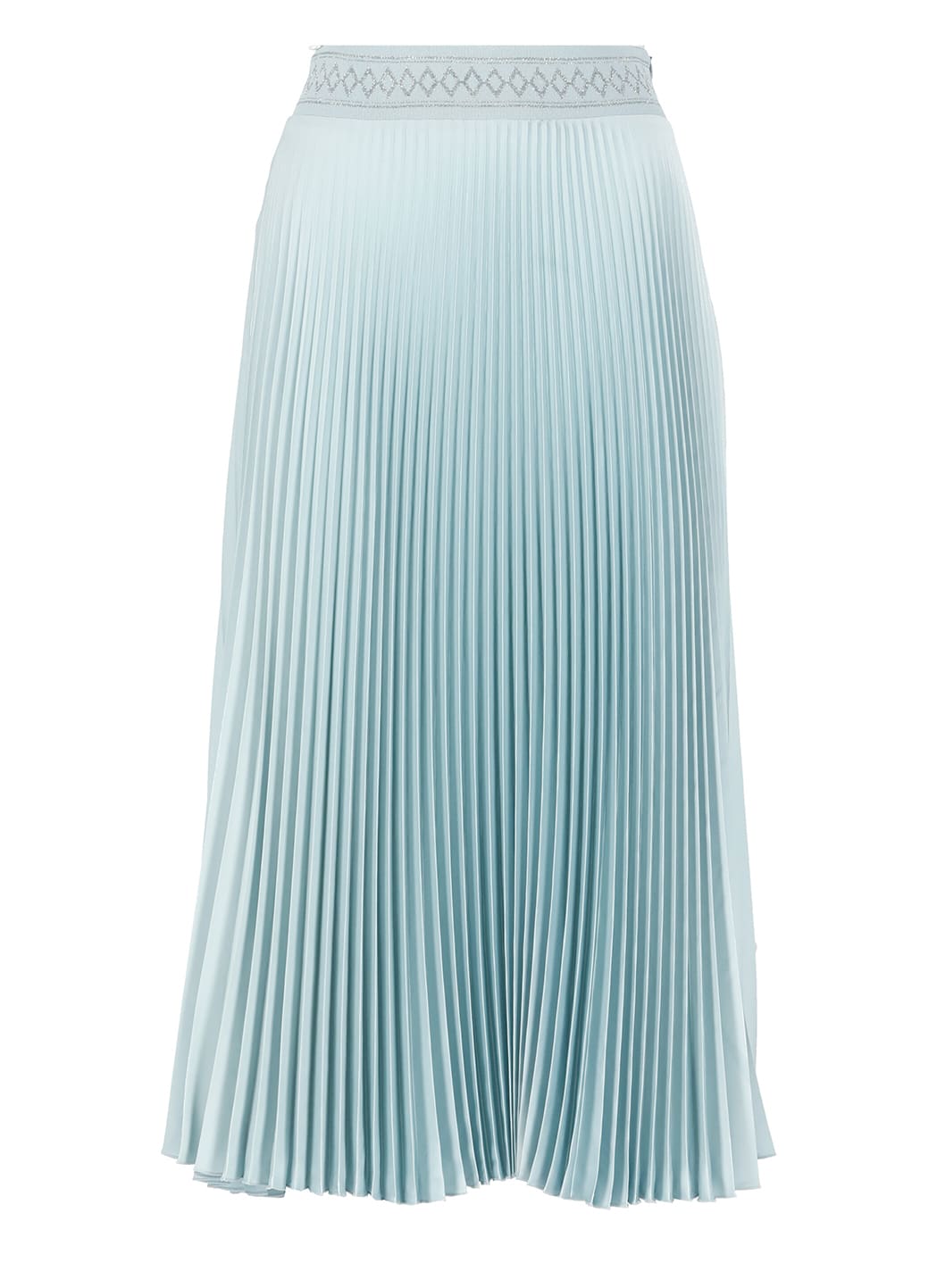 D.exterior Pleated Satin Skirt In Light Blue
