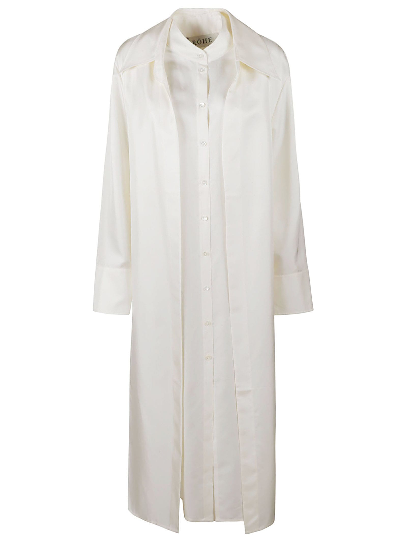 Shop Rohe Layered Long Shirt Dress In Cream