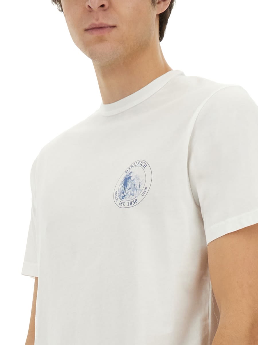 Woolrich Men's T-shirt With Print In White