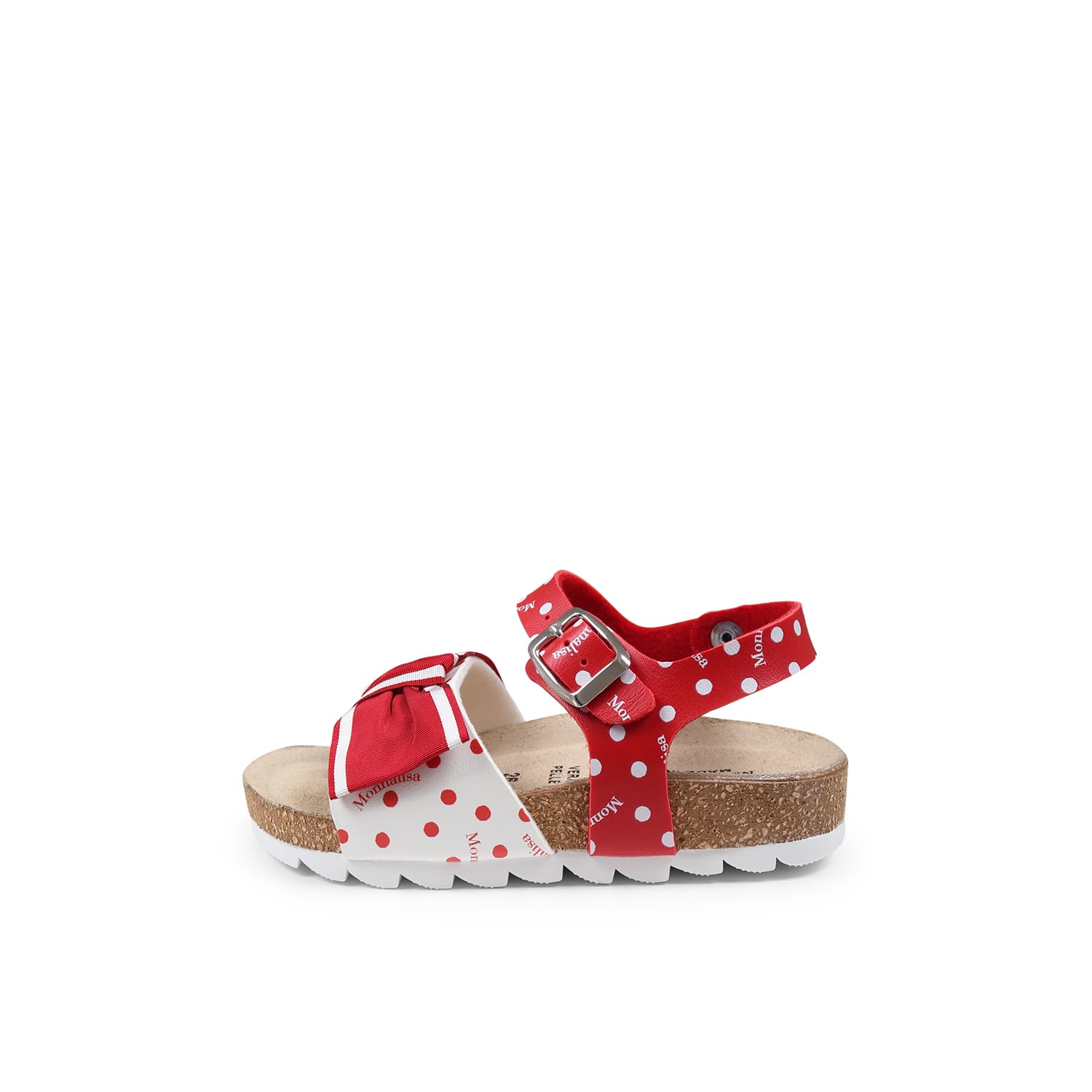 MONNALISA RED SANDALS FOR GIRL WITH BOW 