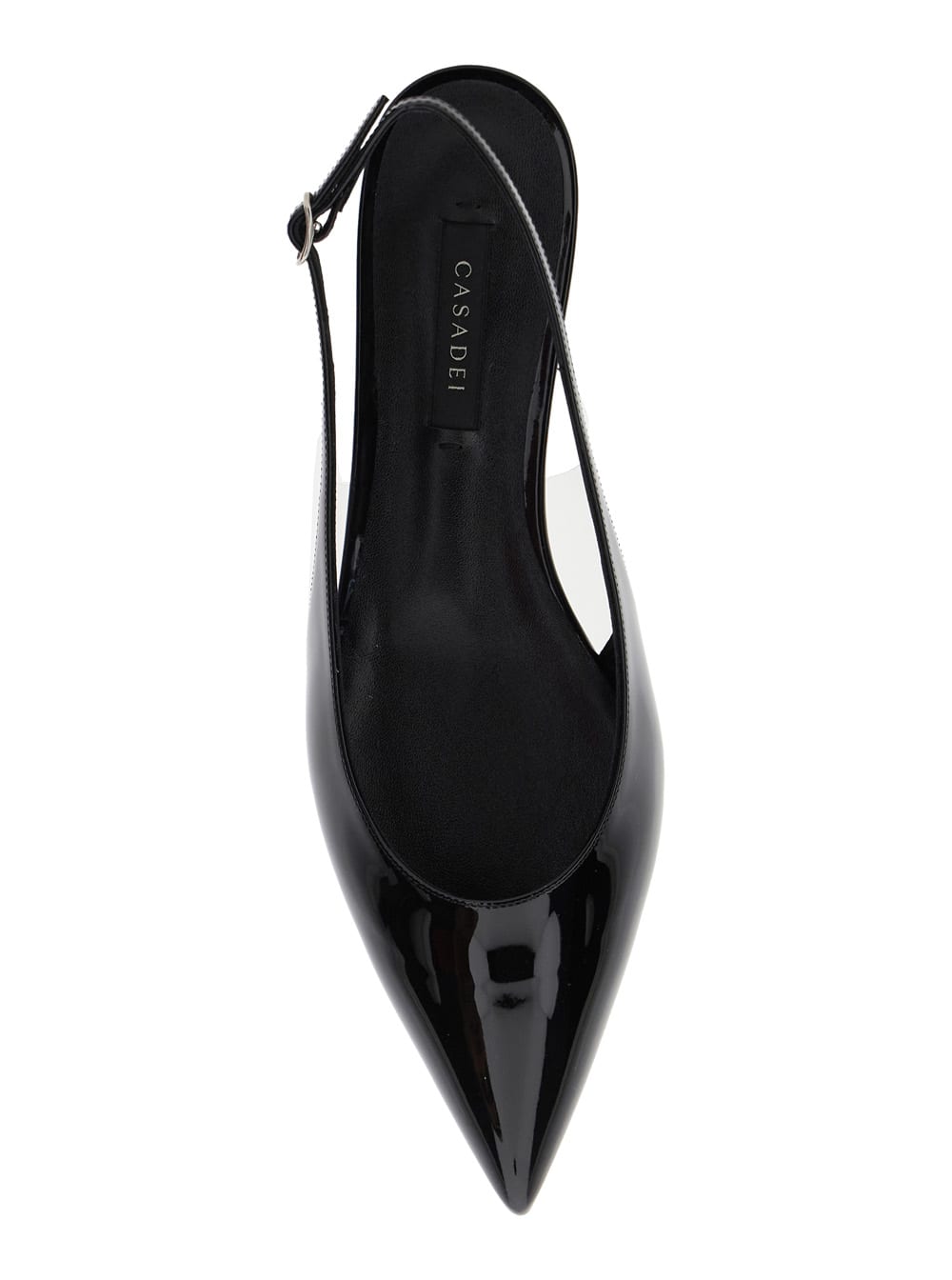 Casadei 'miniblade Tiffany' Black Slingback Ballet Shoes In Patent Leather Woman In Black