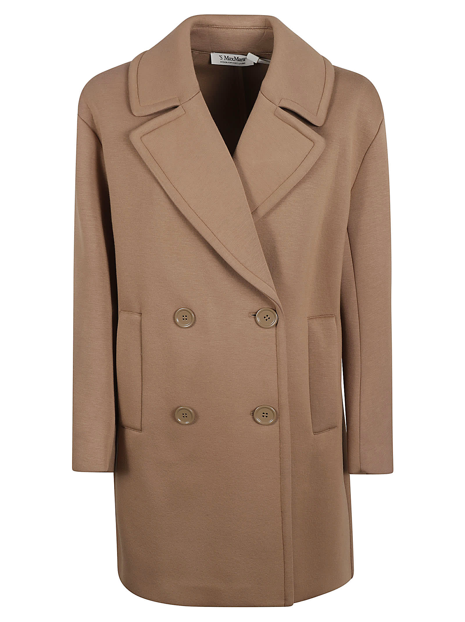 Shop Max Mara Gradi Pea Coat In Camel