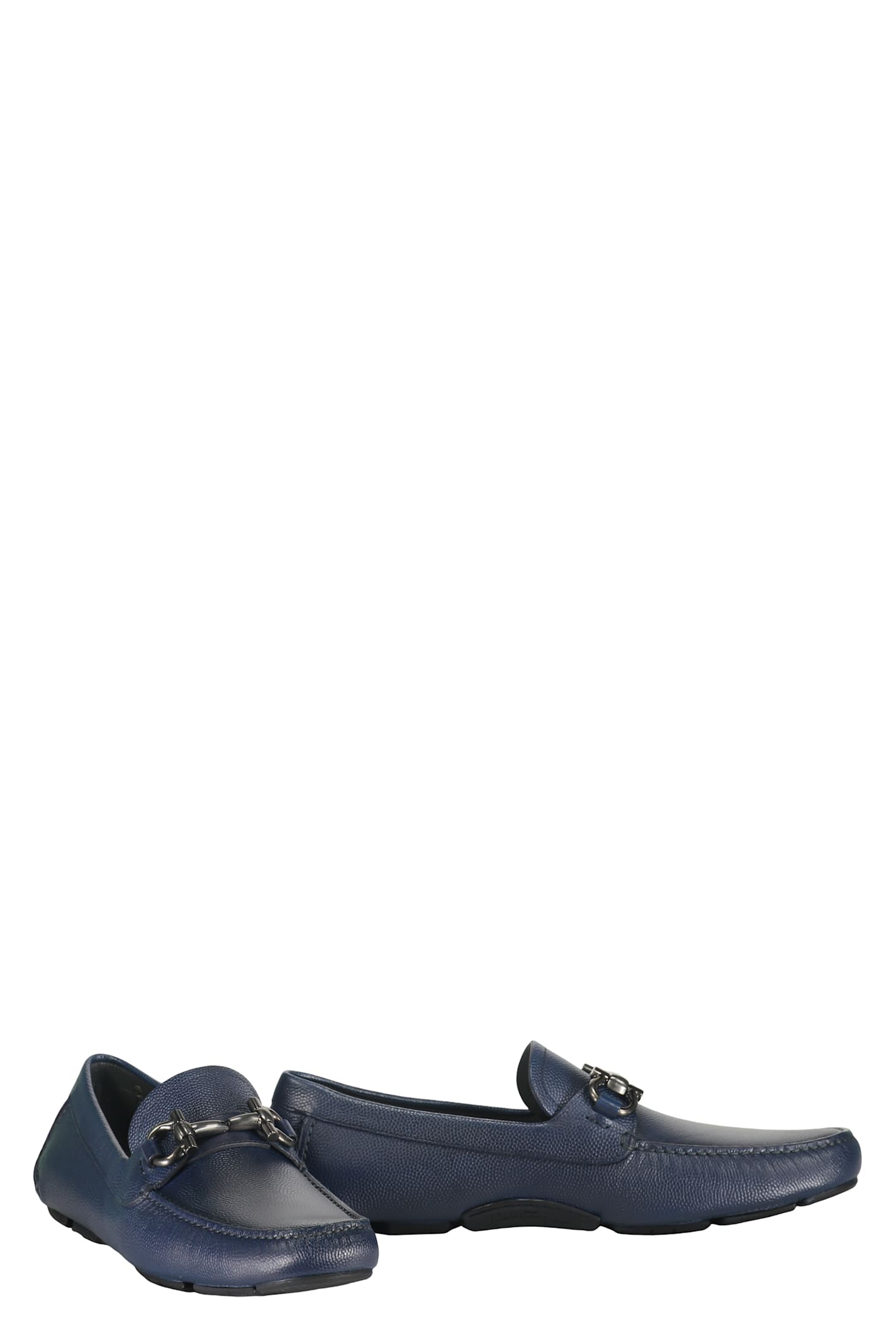 Ferragamo Lagos Leather Loafers In Blue