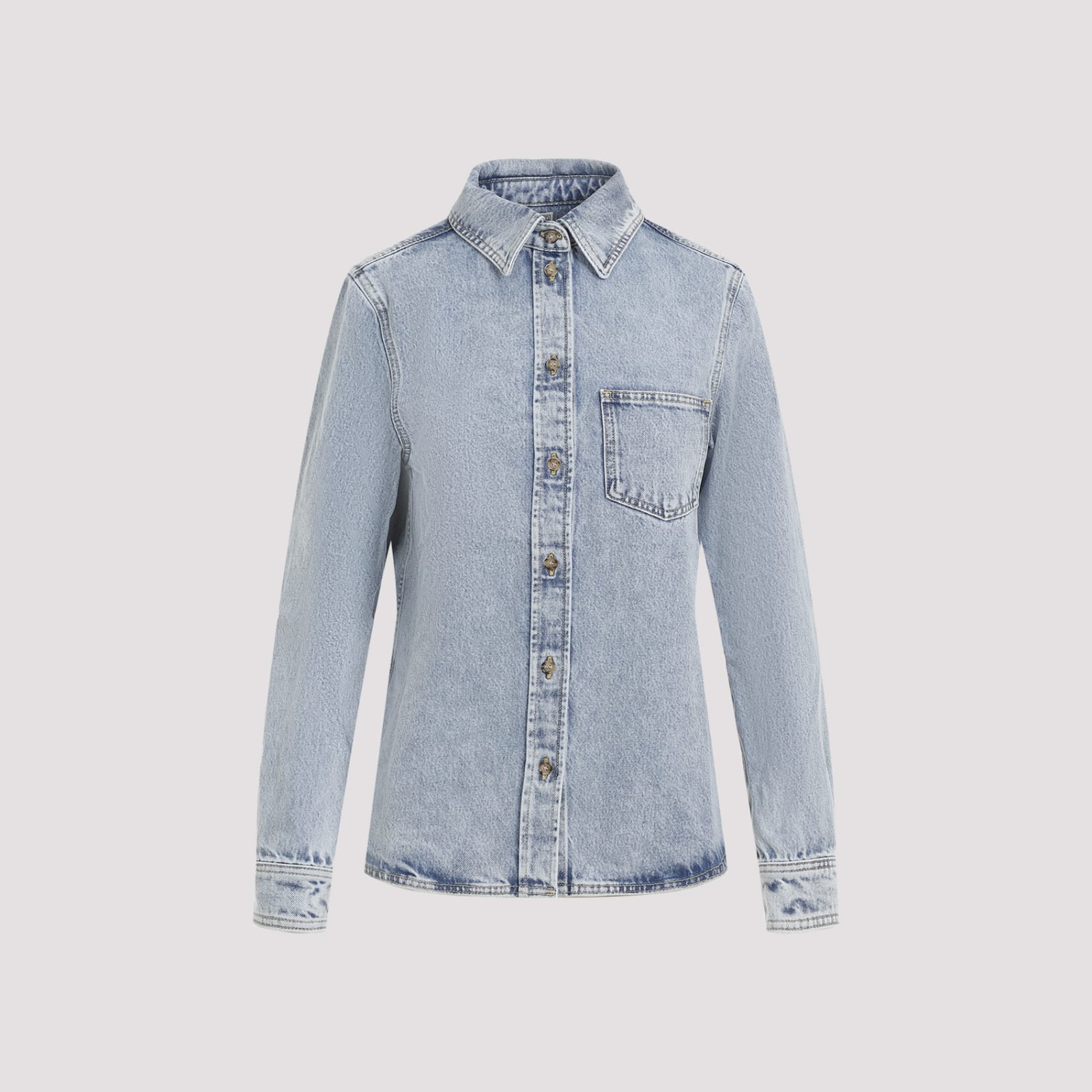 Shop Totême Petite Shirt In Cool Blue