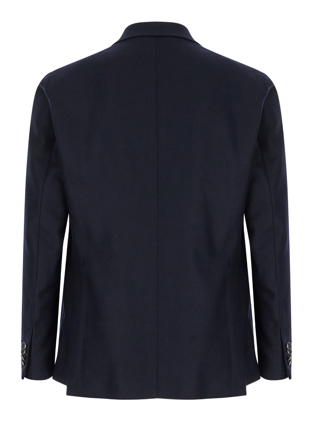 Shop Tagliatore Blue Double-breasted Jacket With Patch Pockets In Wool Blend Man
