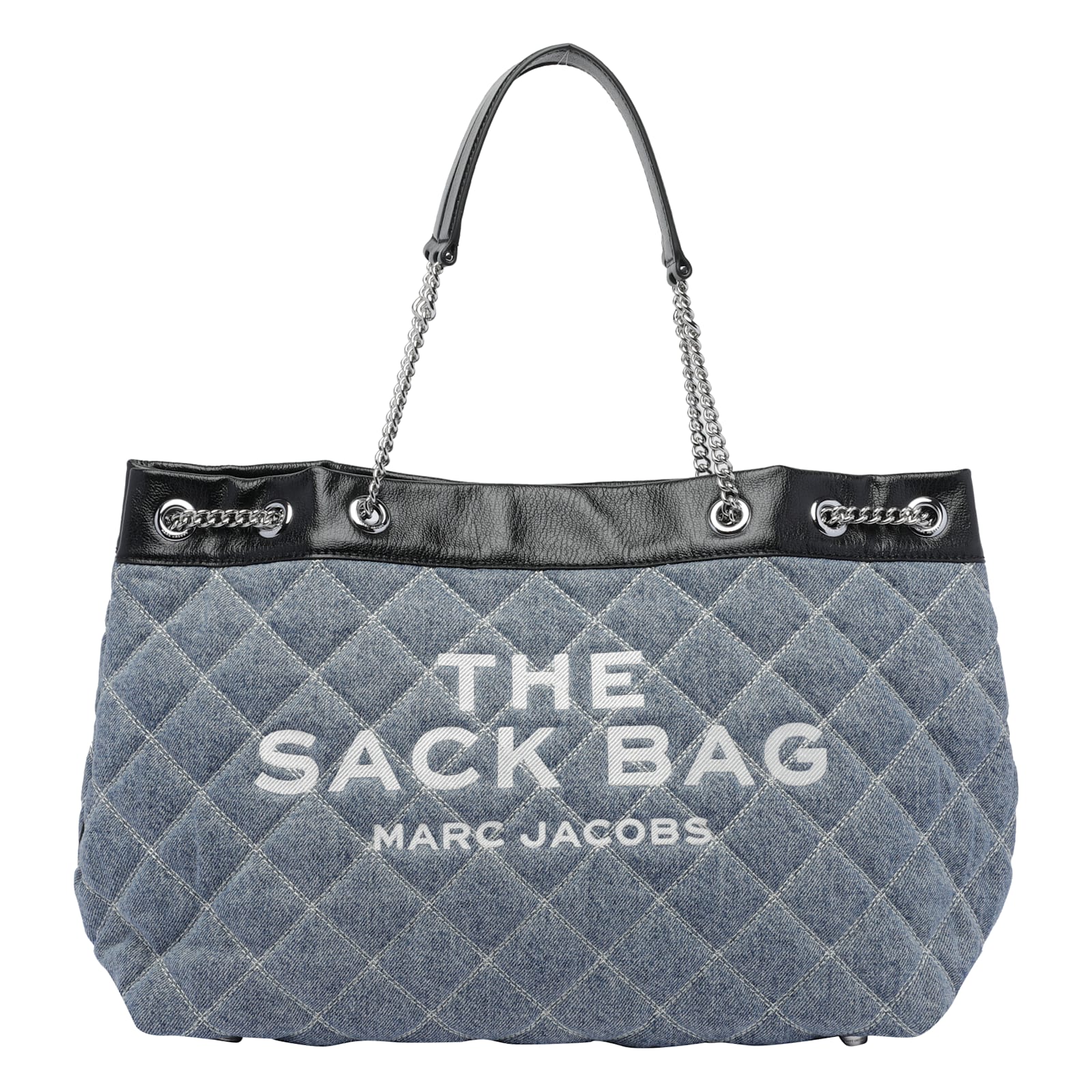 The Quilted Denim Chain Sack Bag