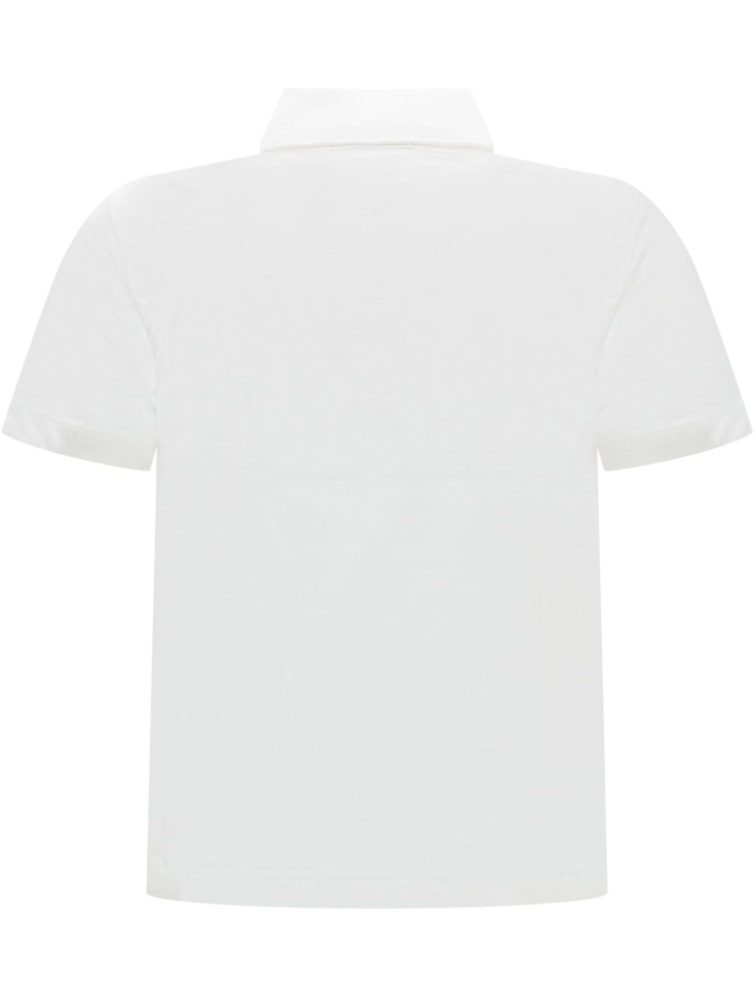 Shop Emporio Armani Logo Polo In Bianco Caldo