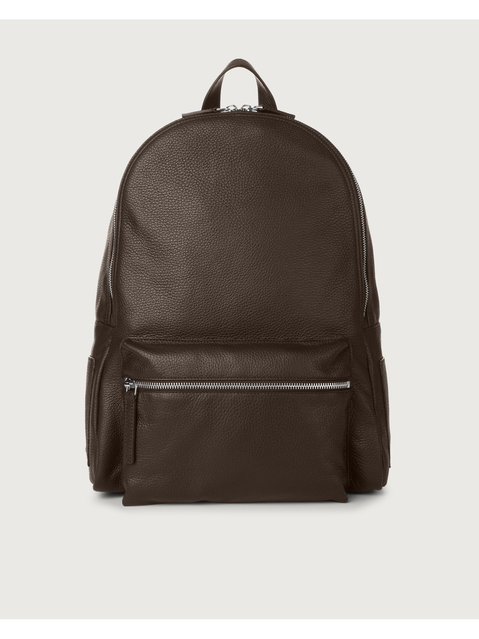 Shop Orciani Brown Calf Leather Micron Backpack