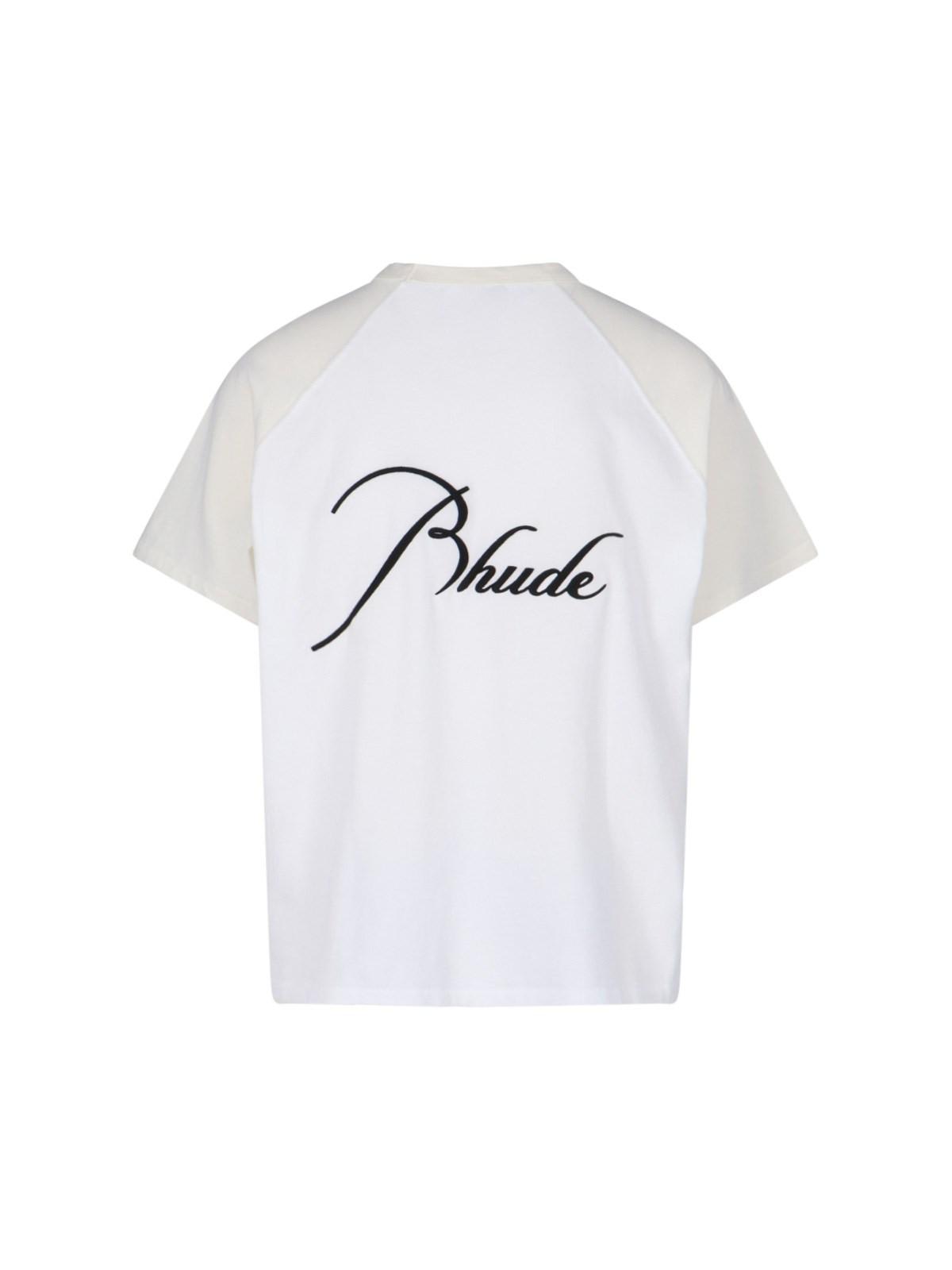 Shop Rhude Embroidered T-shirt In White