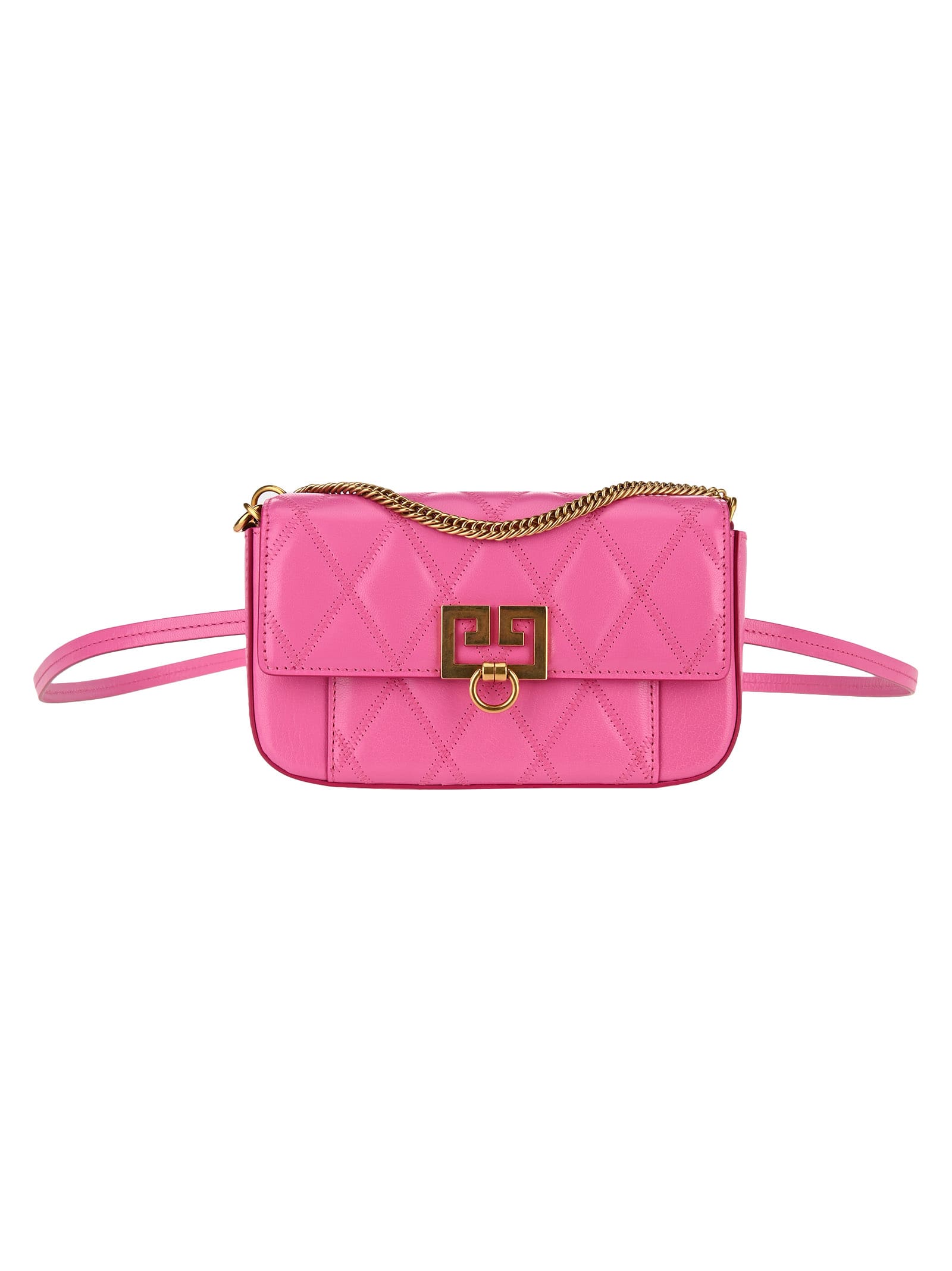 mini pocket bag in diamond quilted leather