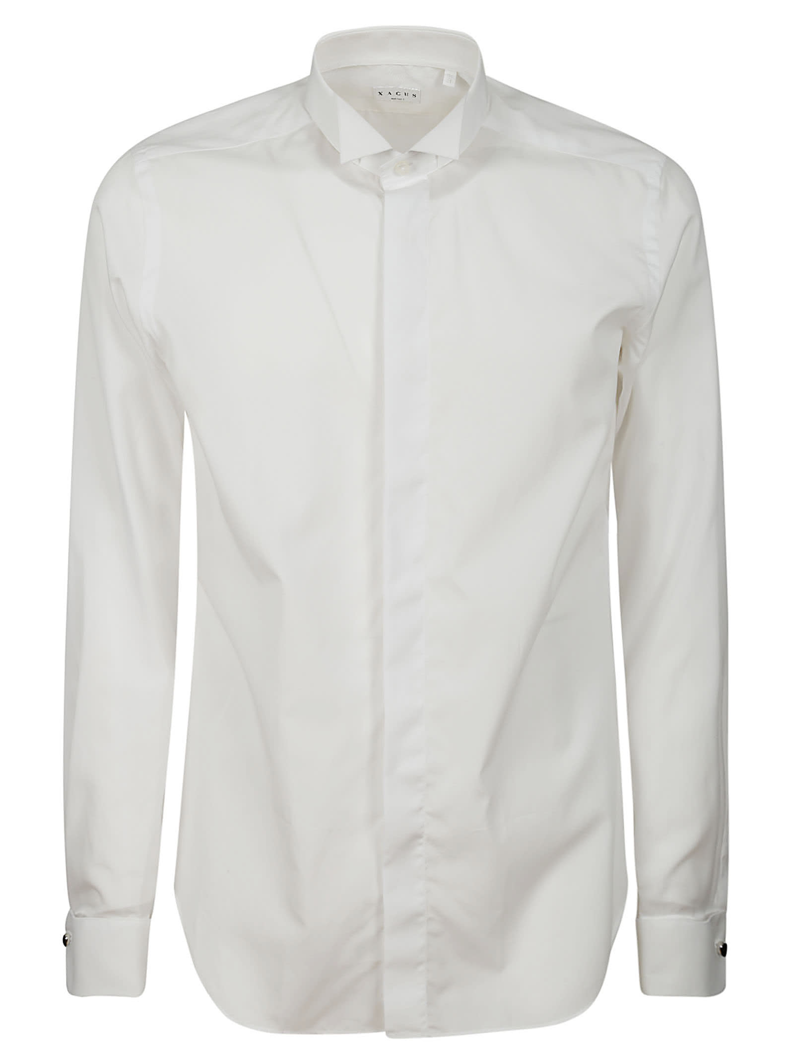 Xacus Spread-collar Cotton Shirt In White