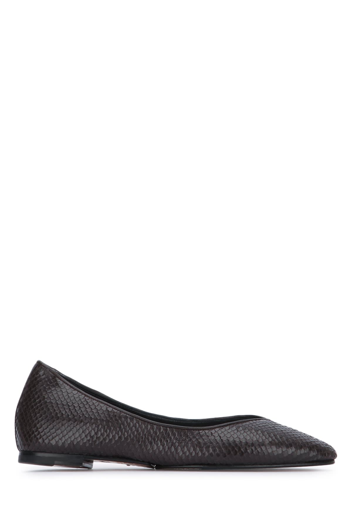 Jacquemus Oval Ballerina Shoes Textured Design In Black