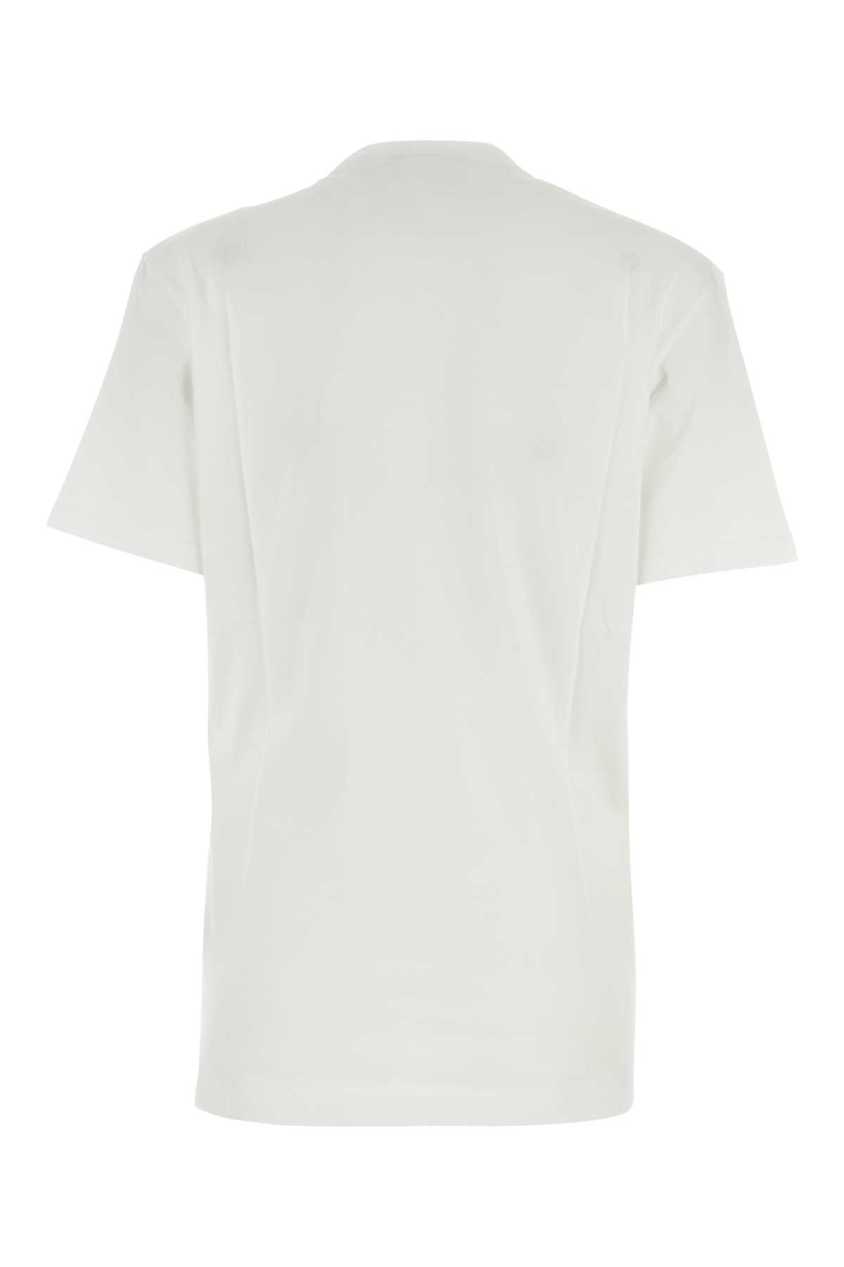 Shop Versace White Cotton T-shirt In 2w020