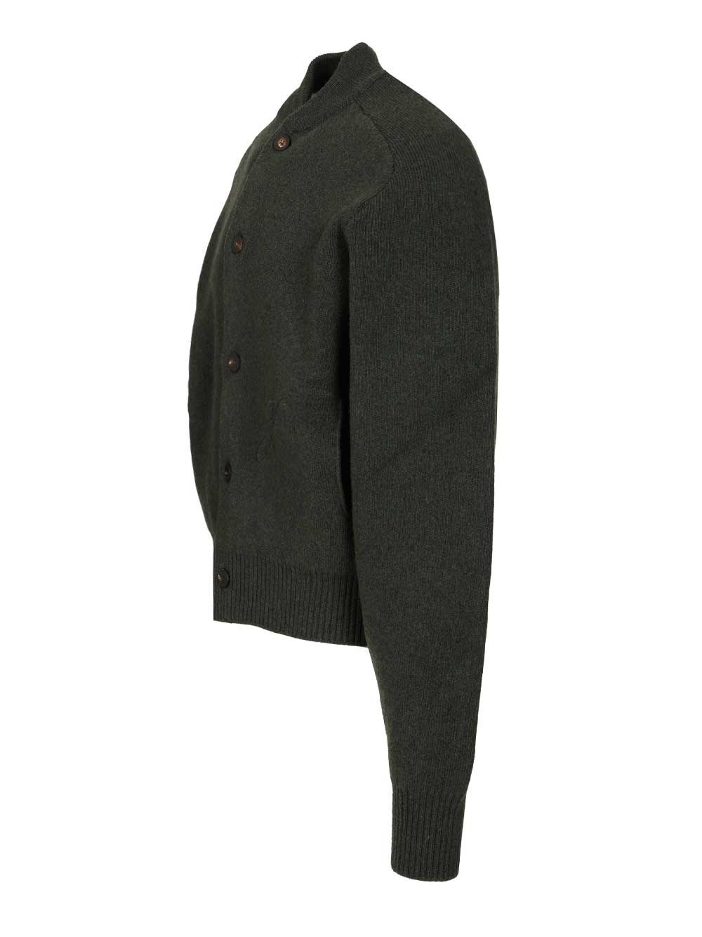 Jacquemus Le Cardigan Pallone In Wool And Cashmere In Green