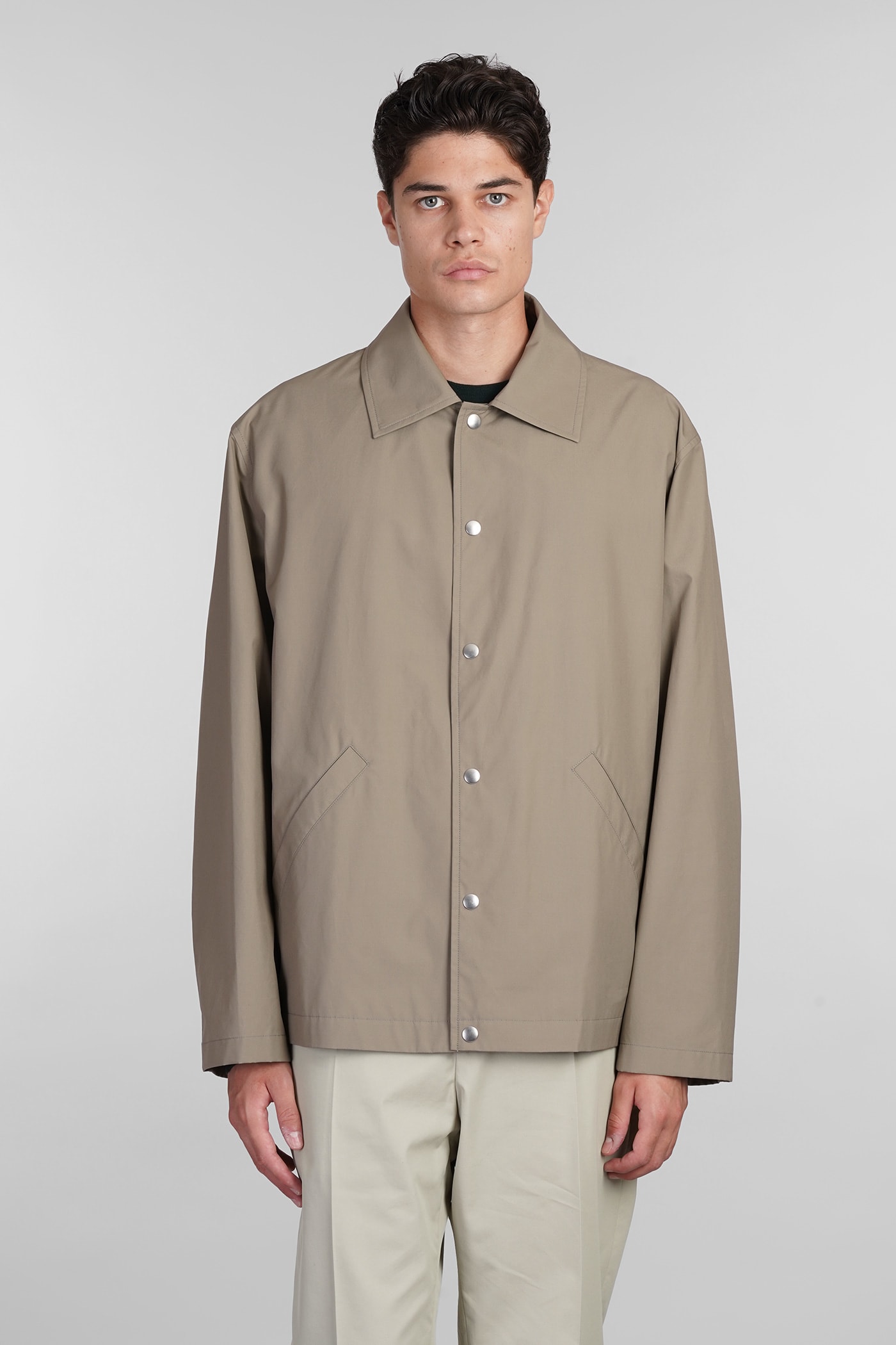 Jil Sander Casual Jacket In Green Cotton In Green