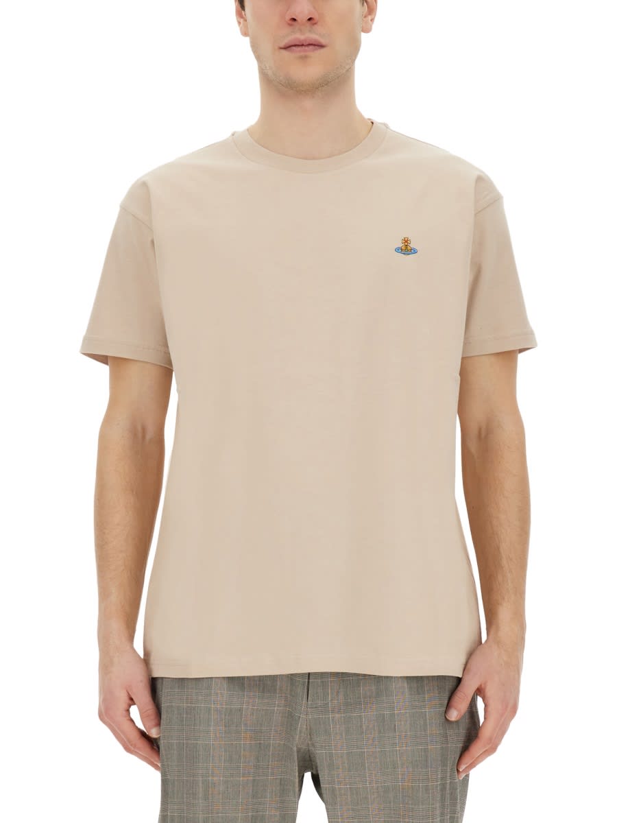 Shop Vivienne Westwood T-shirt With Logo In Beige