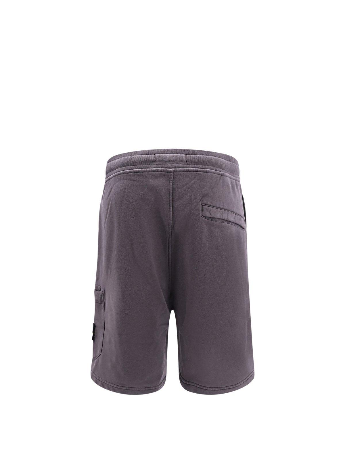 Stone Island Compass Patch Bermuda Shorts In Grey