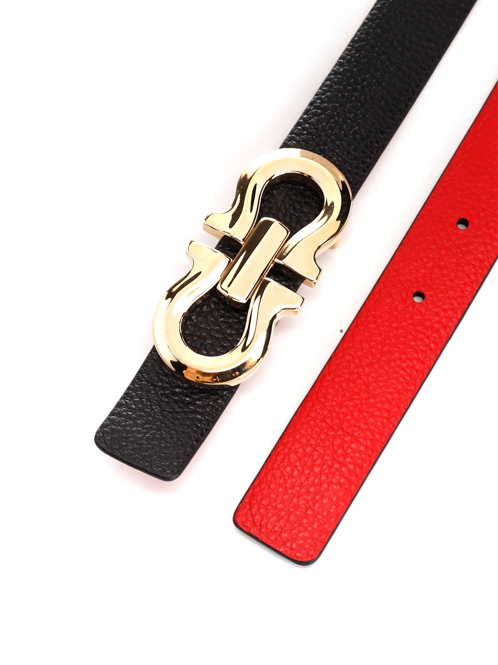 Shop Ferragamo Reversible Gancini Belt In Black