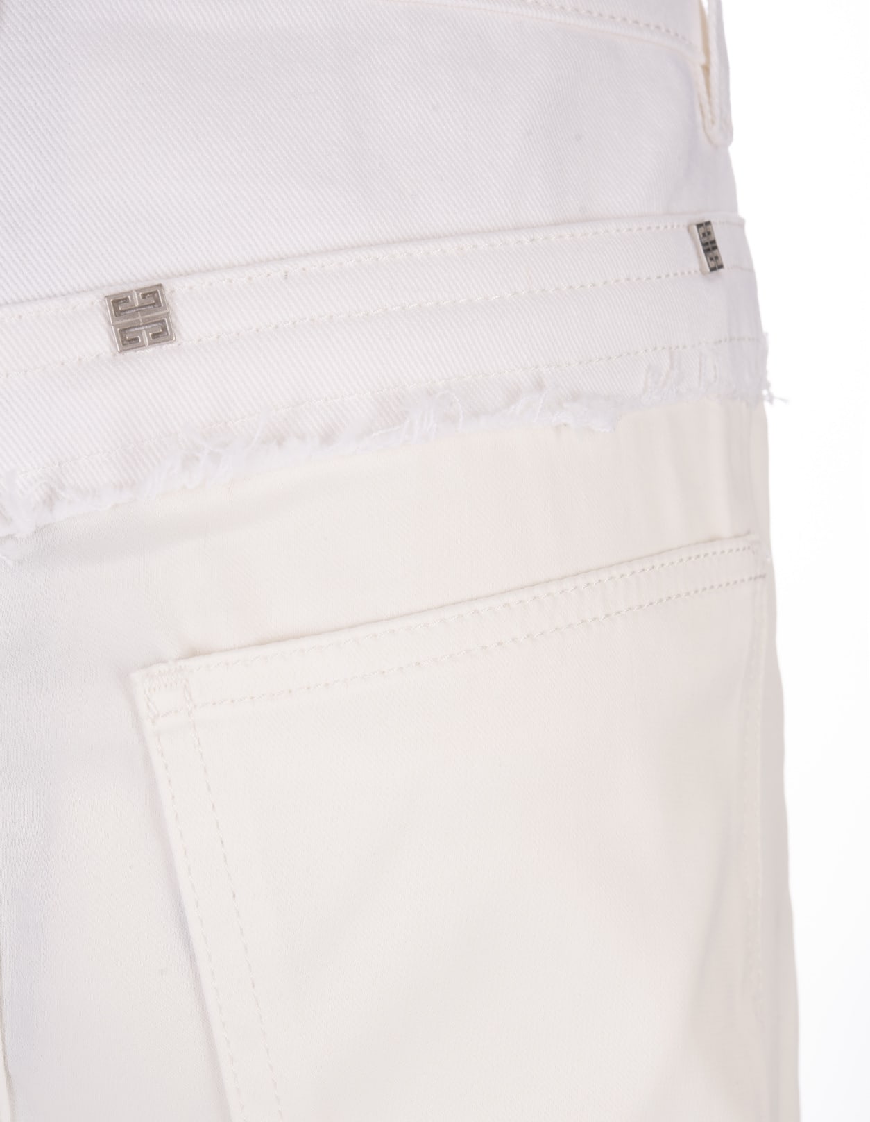 Shop Givenchy Stone Grey Melange Denim Oversized Jeans In White