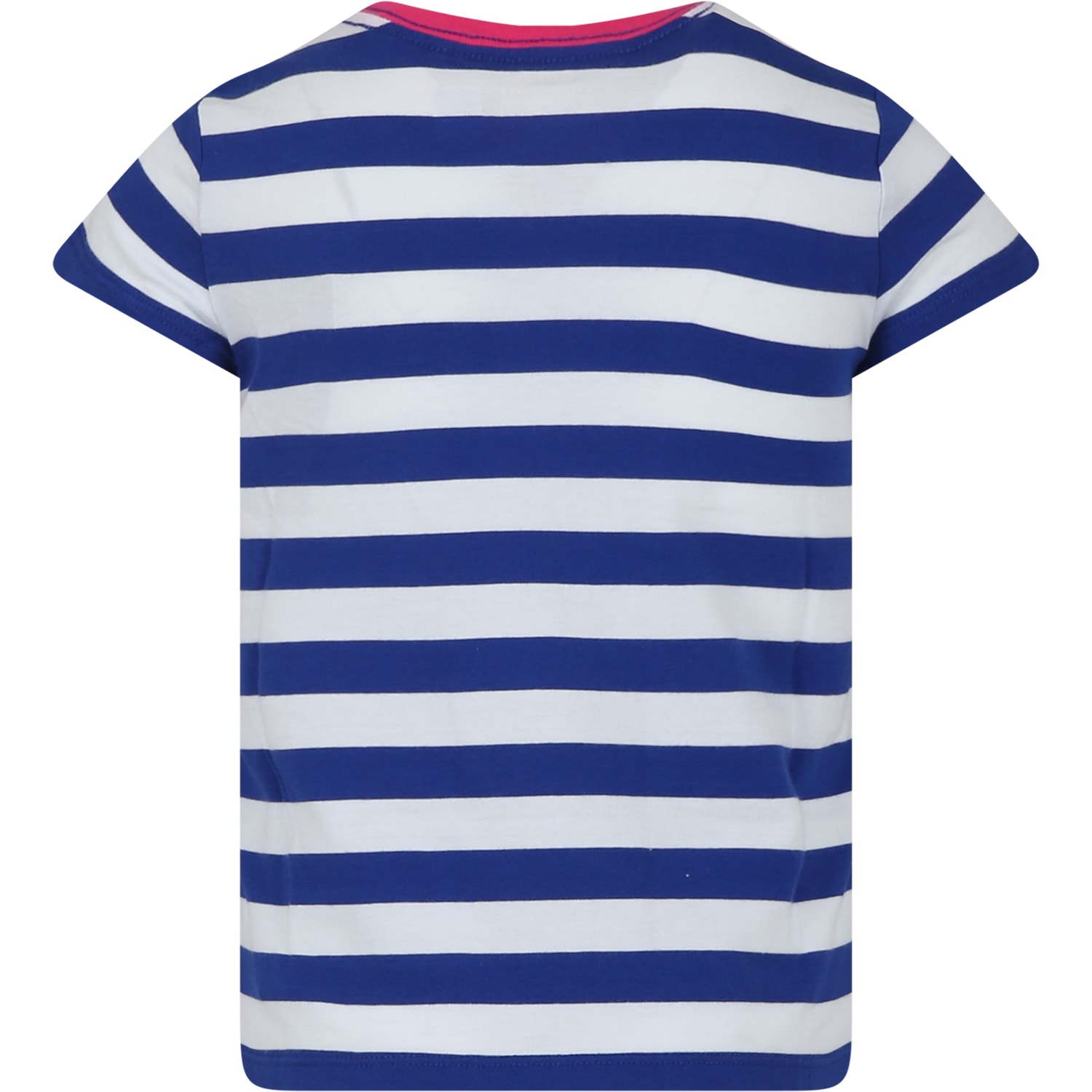 Shop Ralph Lauren Blue T-shirt For Girl With Polo Bear In Multicolor