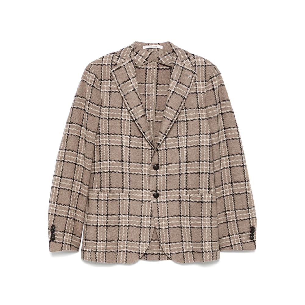 Tagliatore Checked Blazer In Brown